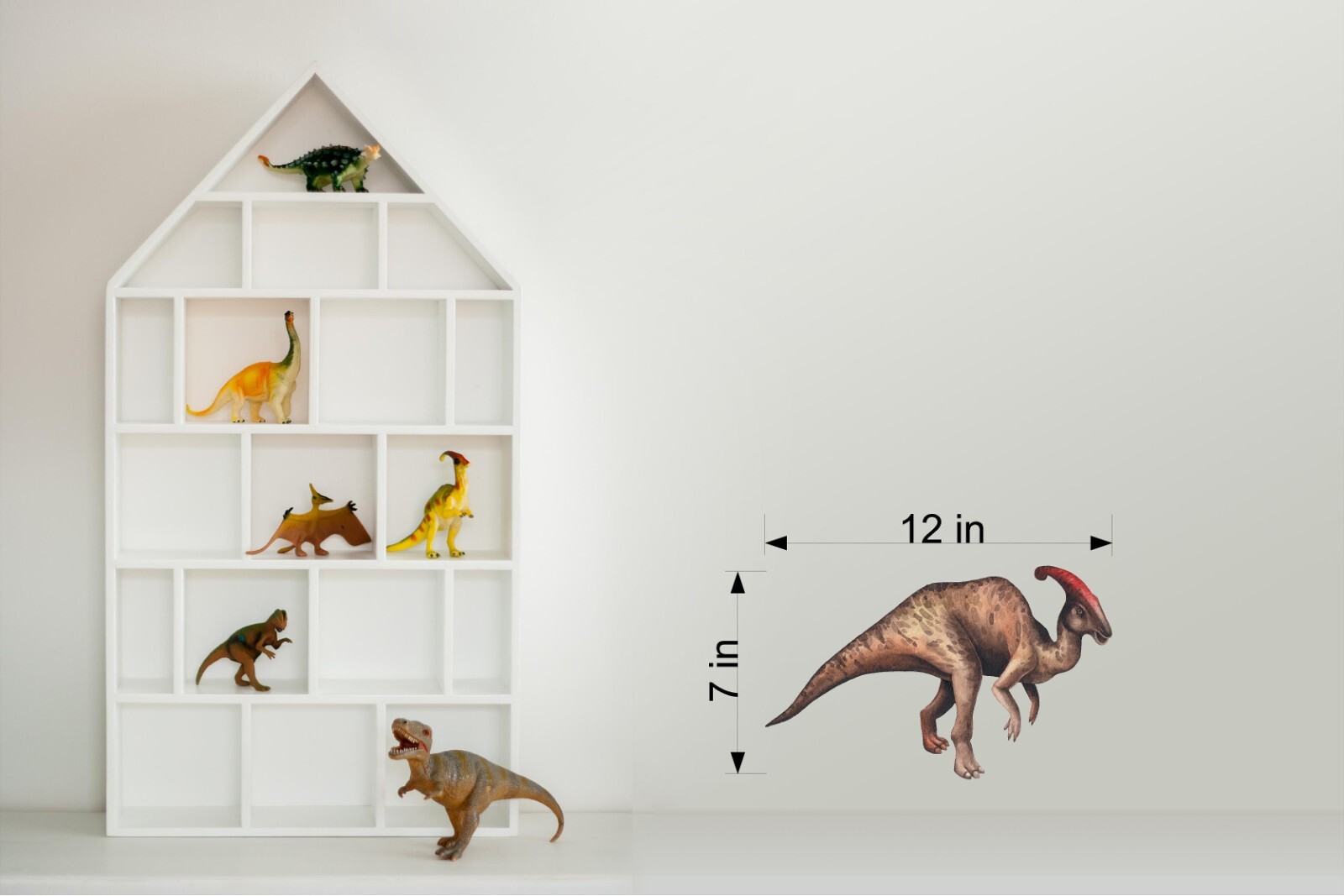 Watercolor Parasauroloph Dinosaur Wall Decal Removable Fabric Vinyl Wall Sticker