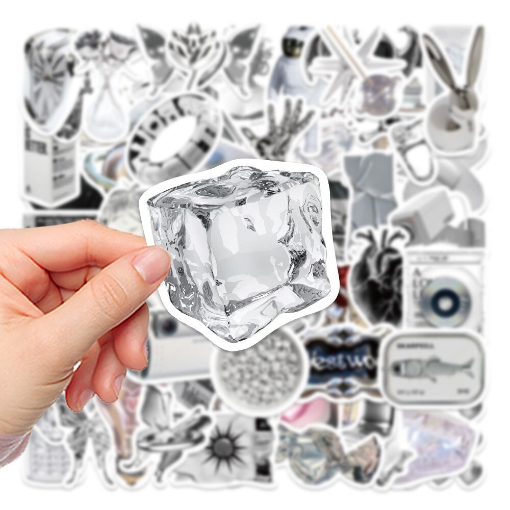50pcs VIBE Stickers, Silver Stickers Bottle Laptop No Residue Stickers, #241