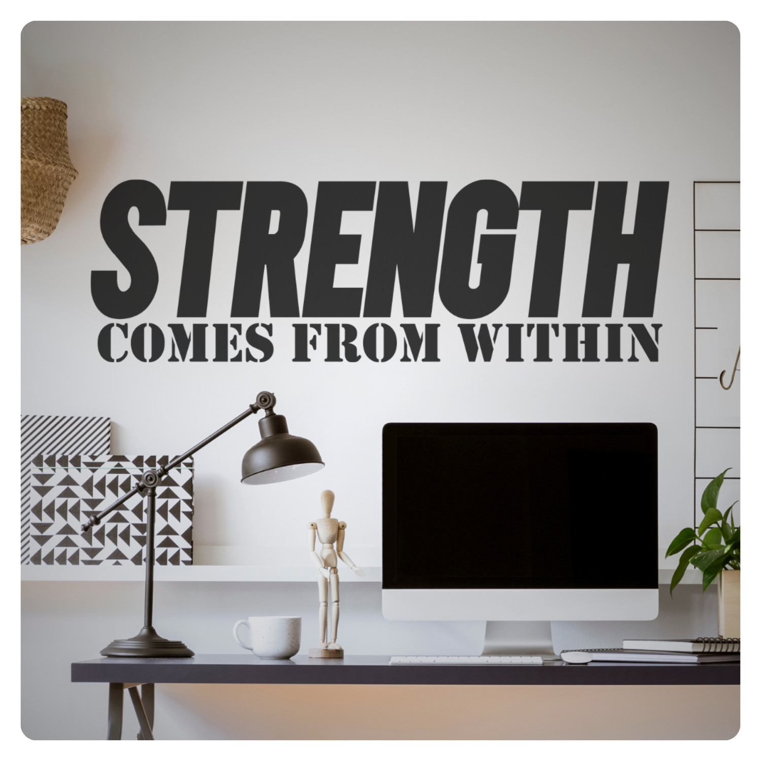Motivational Wall Decal Strength Comes from Within Gym Home Inspirational Decor