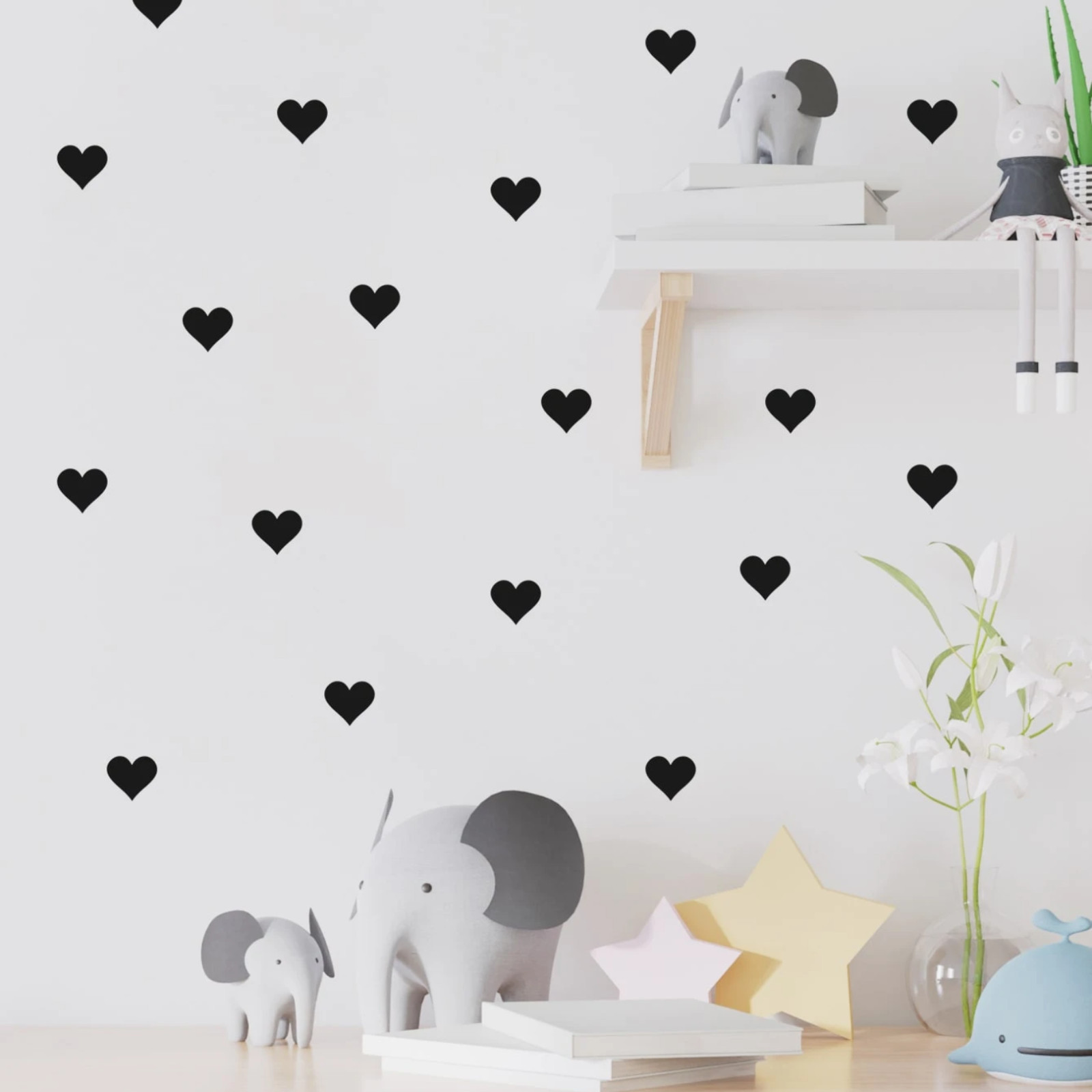 54pcs Heart Pattern Wall Sticker Stickers Wall Decal Vinly Decal for Home Decor