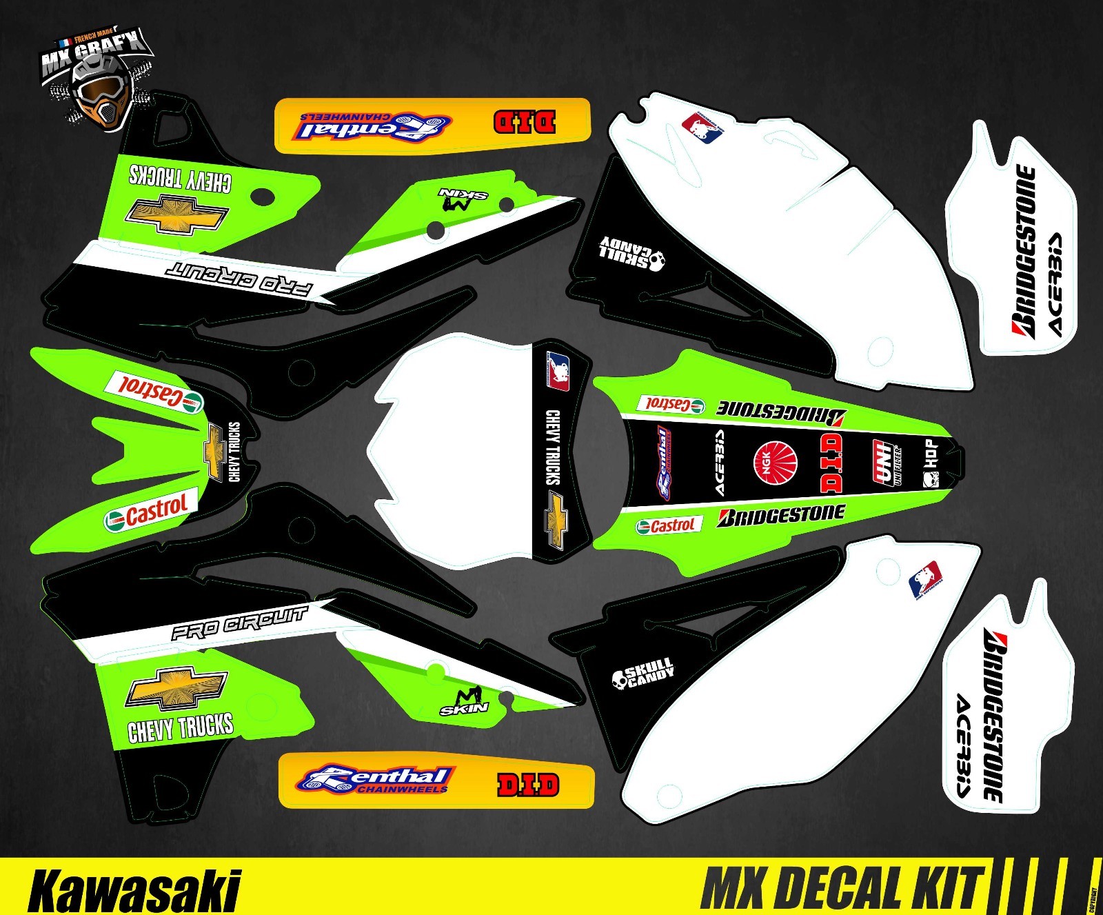 MX Decal Kit For Kawasaki KXF – Chevy Trucks