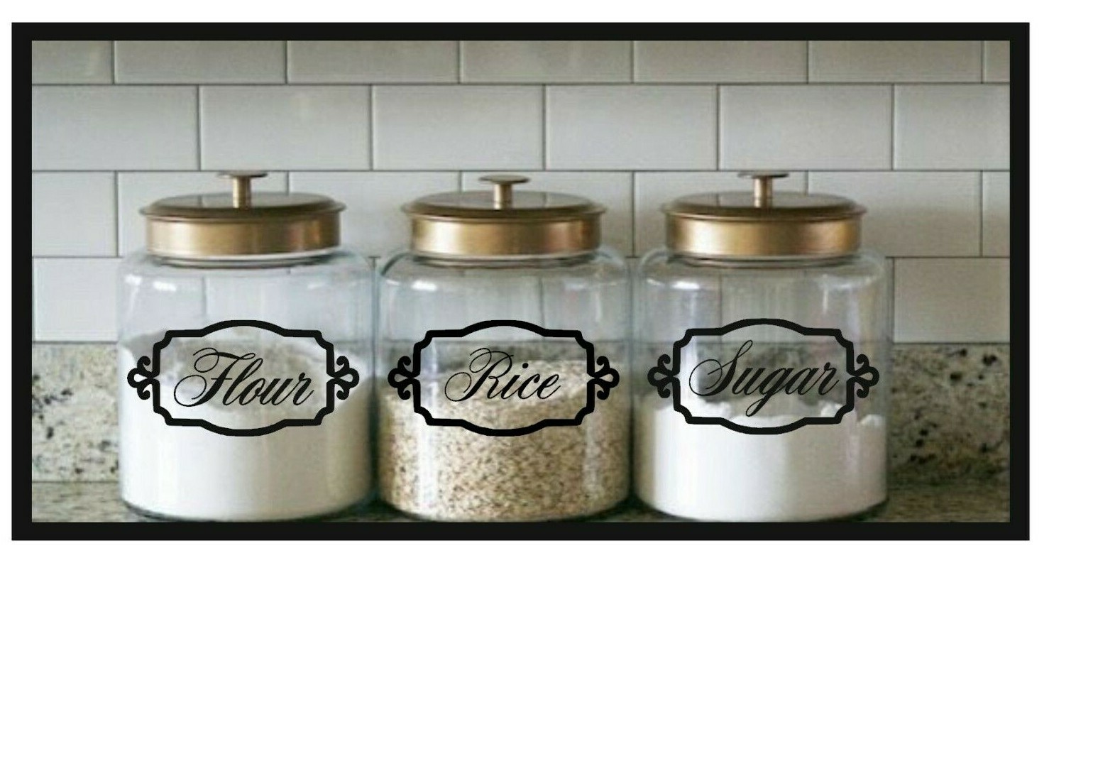 Custom Kitchen Canister label Set Vinyl Decal 63 Colors (Qty 4- see description)