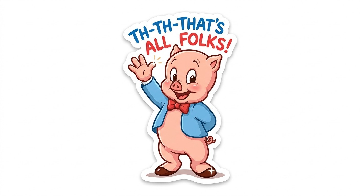 Porky The Pig Sticker Decal Phone Laptop