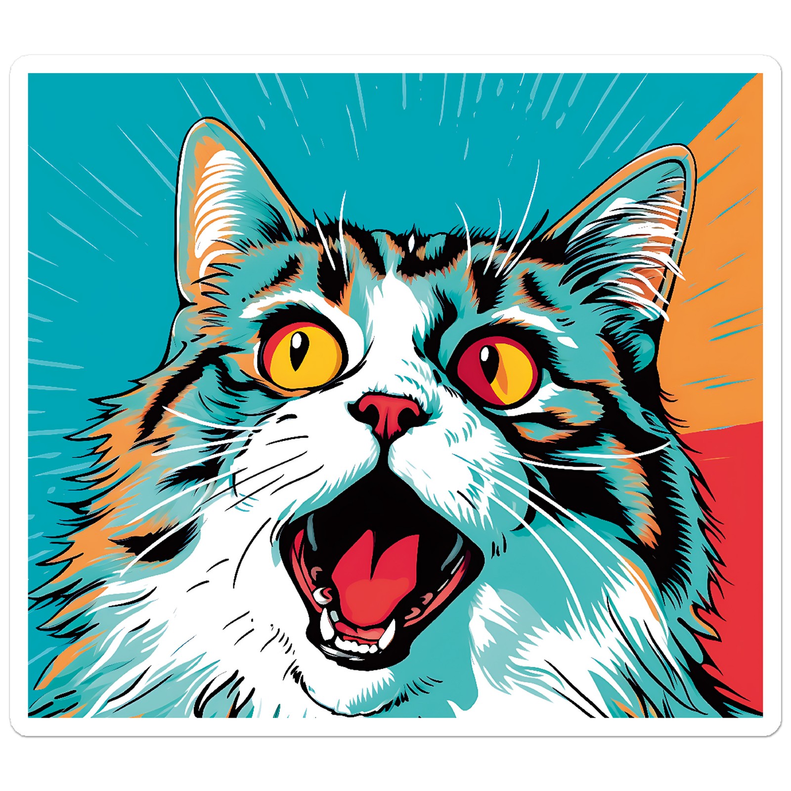 Popart Siberian Cat – Vinyl Decal Sticker – Car Window Laptop – ebn11865