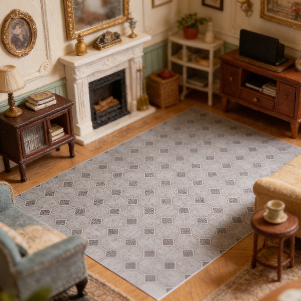 4pcs Miniature Floorboards – Peel and Stick Dollhouse Flooring – Self-Adhesive