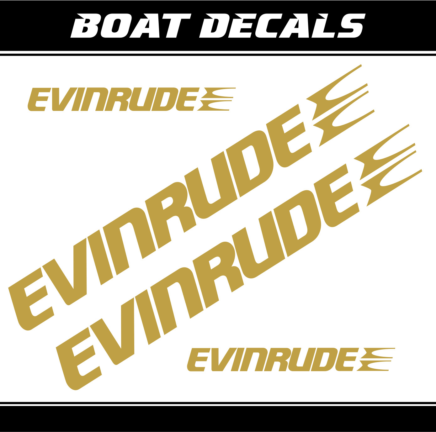 Evinrude decals boat 40" sticker set XL motorboat replacement vinyl ORACAL