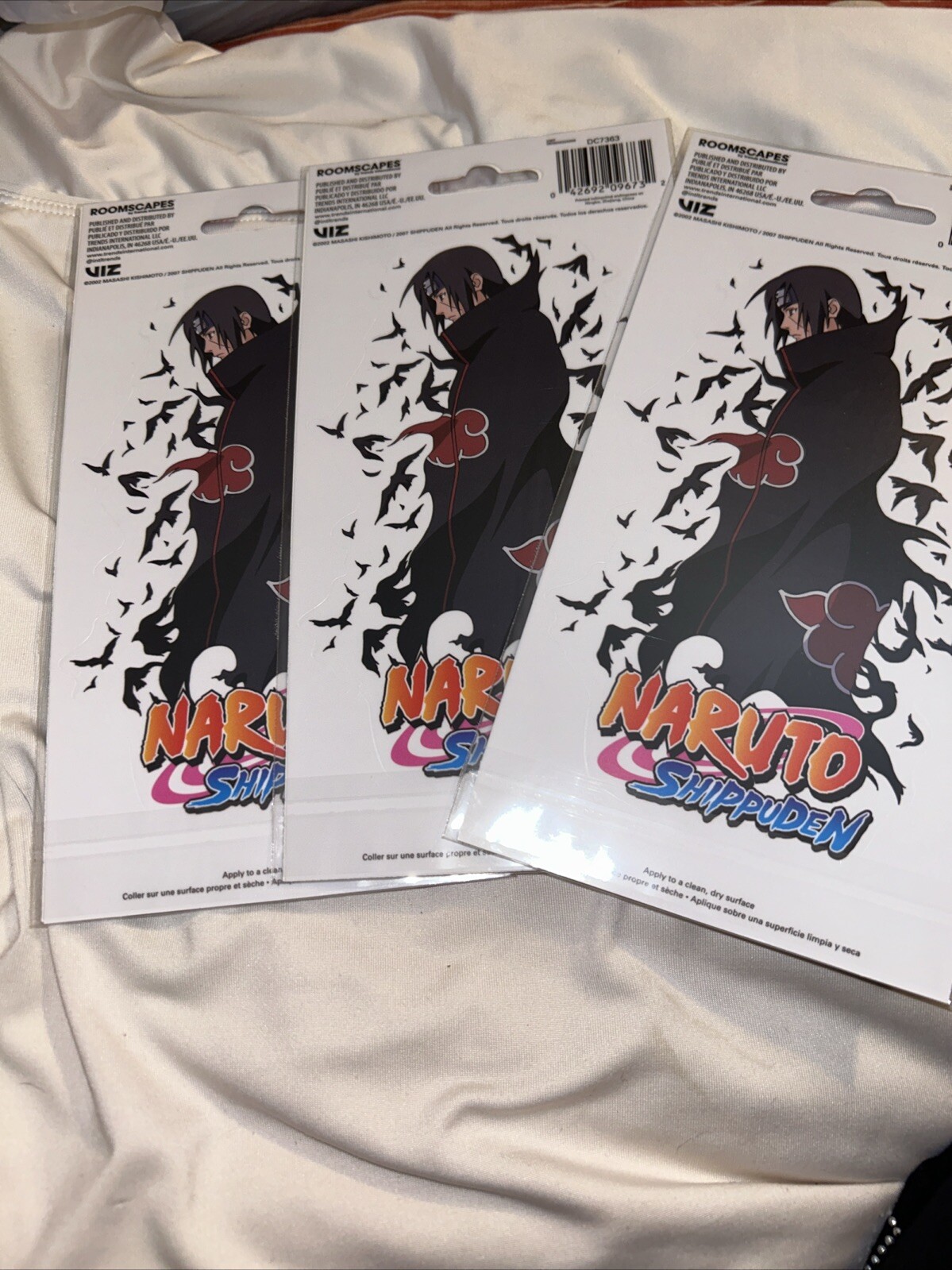 (3) Packages Naruto Shippuden Car Window Decal Sticker 3.5in x 6in New Sealed