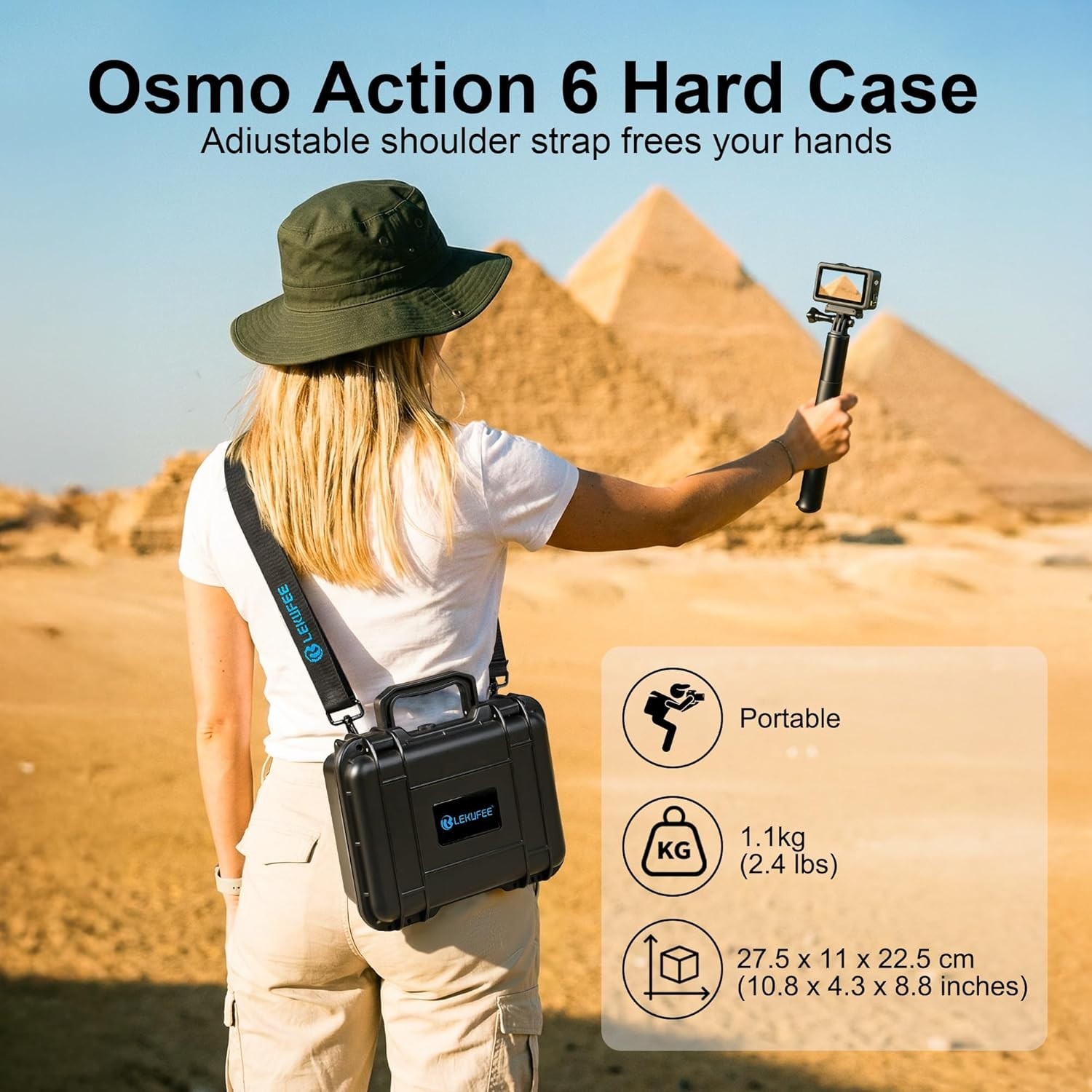 Portable Waterproof Hard Case for DJI Osmo Action 6/5 Pro/4/3 Action Camera,S…