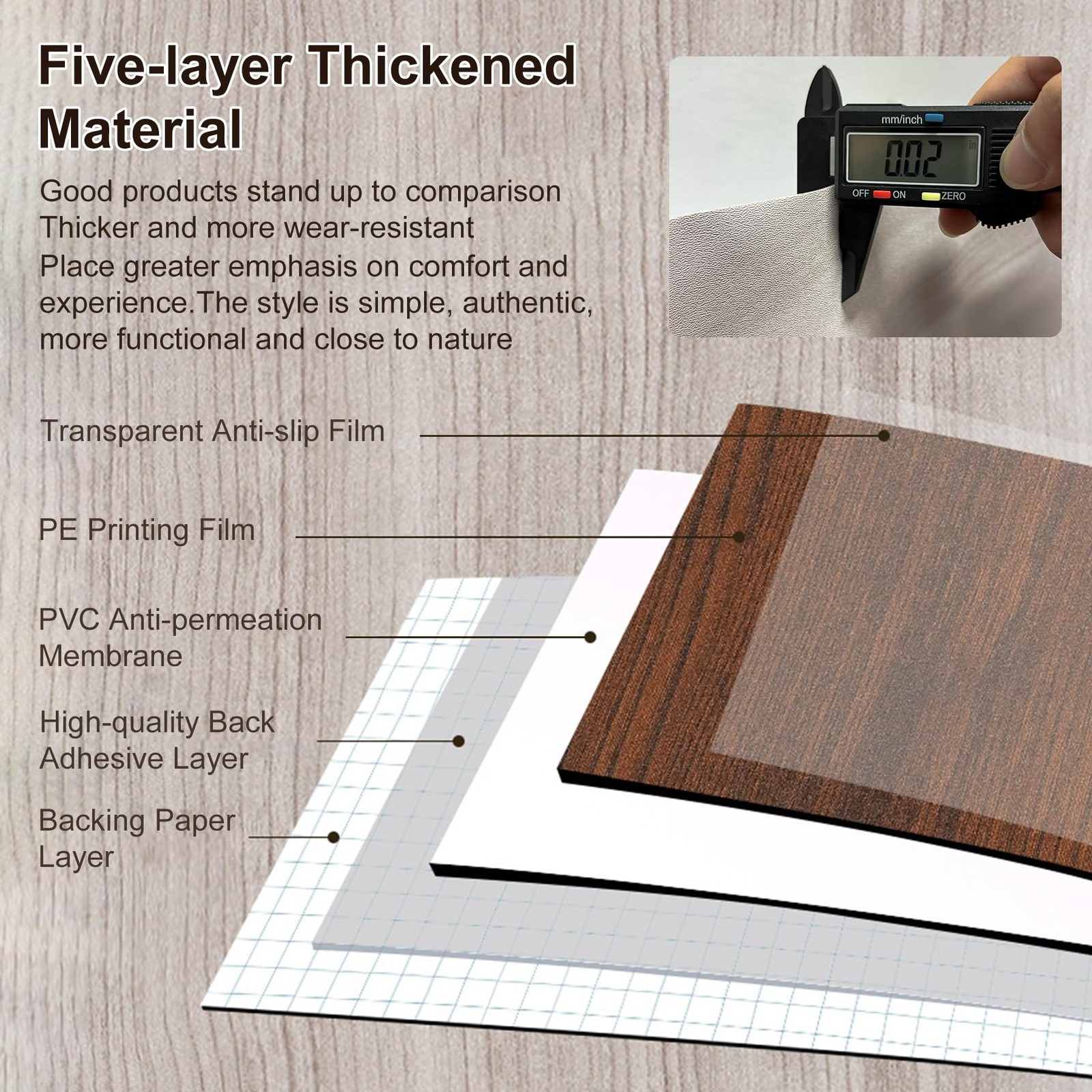 Wood Grain Peel and Stick Floor Tiles， Vinyl Floor Tiles，Peel and