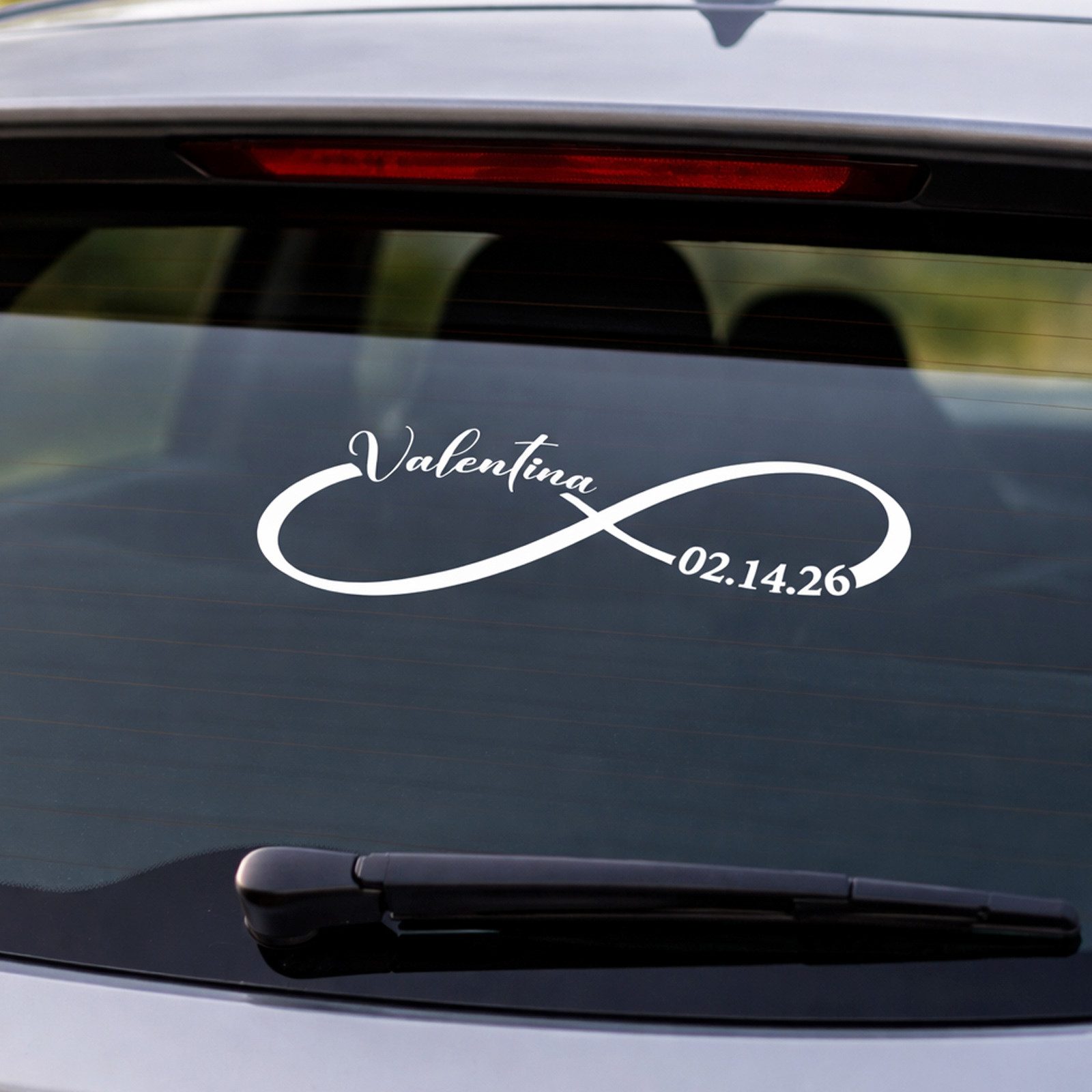 Infinity Symbol Custom Name Date Vinyl Decal Personalized Birthday Sticker 8×3.5