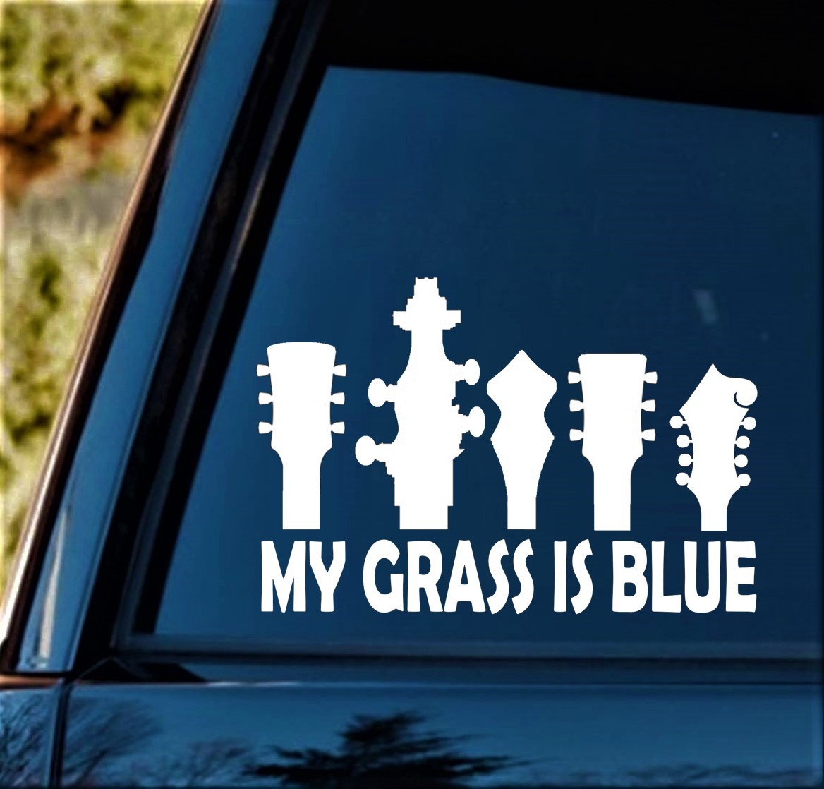 Bluegrass Music Guitar Bass Banjo Mandolin Decal Sticker for Car Window BG 254