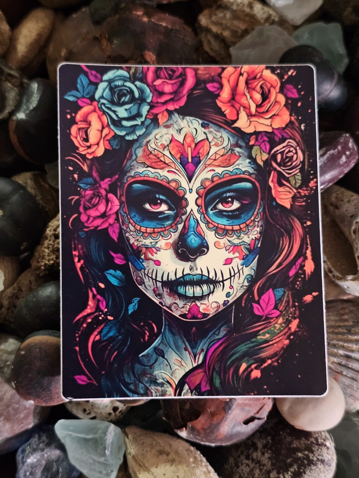 4" and set of 4 – 2" catrina themed sticker- waterproof sticker – Laptop Sticker