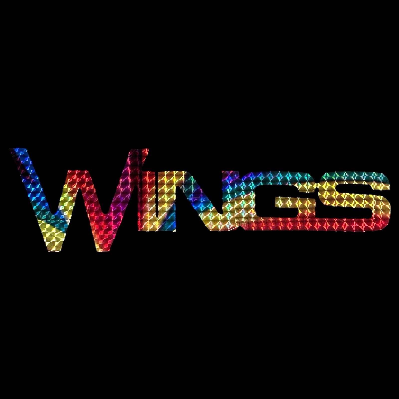 Vintage WINGS Rainbow Prism Sticker UK Classic Rock Band Paul & Linda McCartney