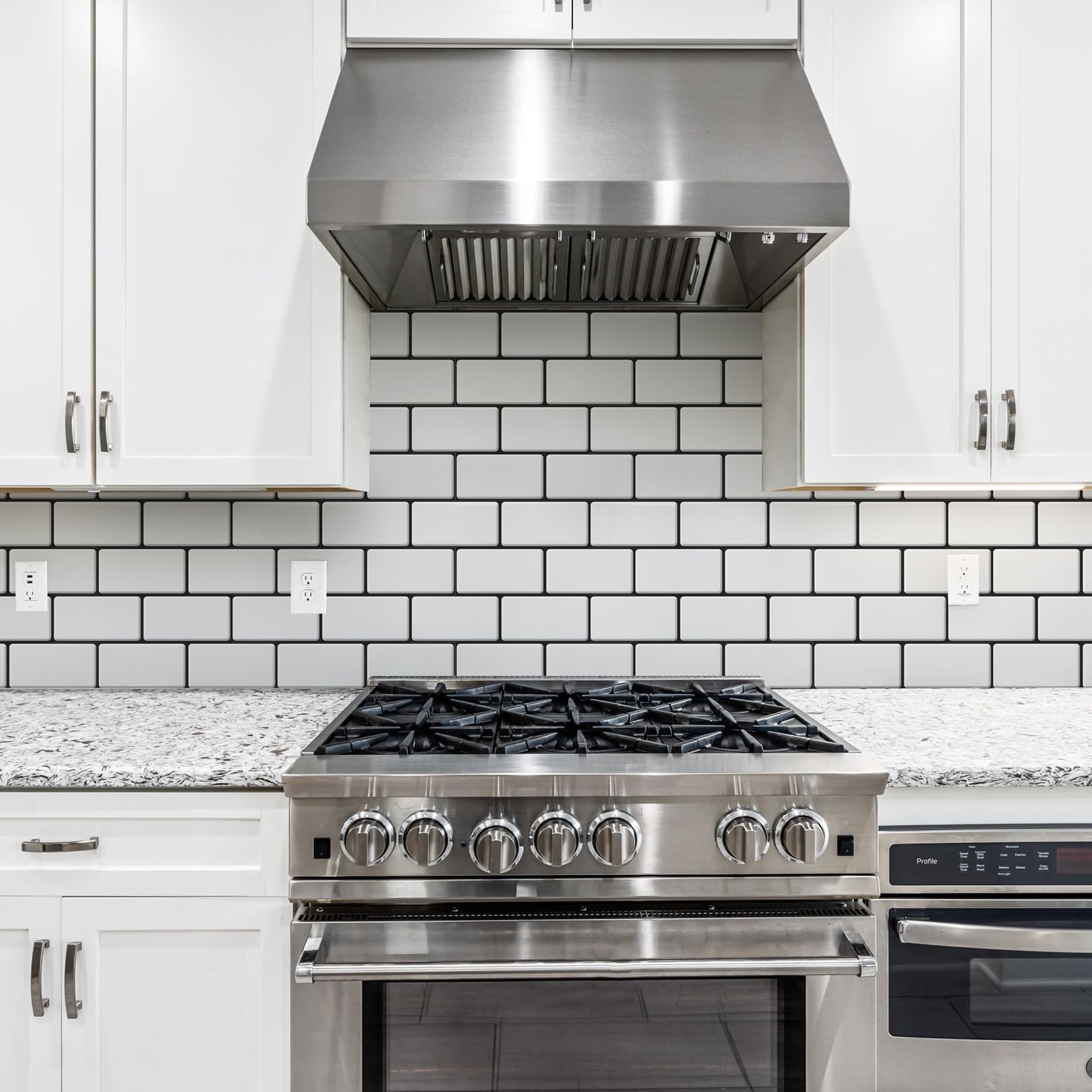 Faux Ceramic Subway Tile Peel And Stick Backsplash 10 Pack White 12.6 x 10.6…