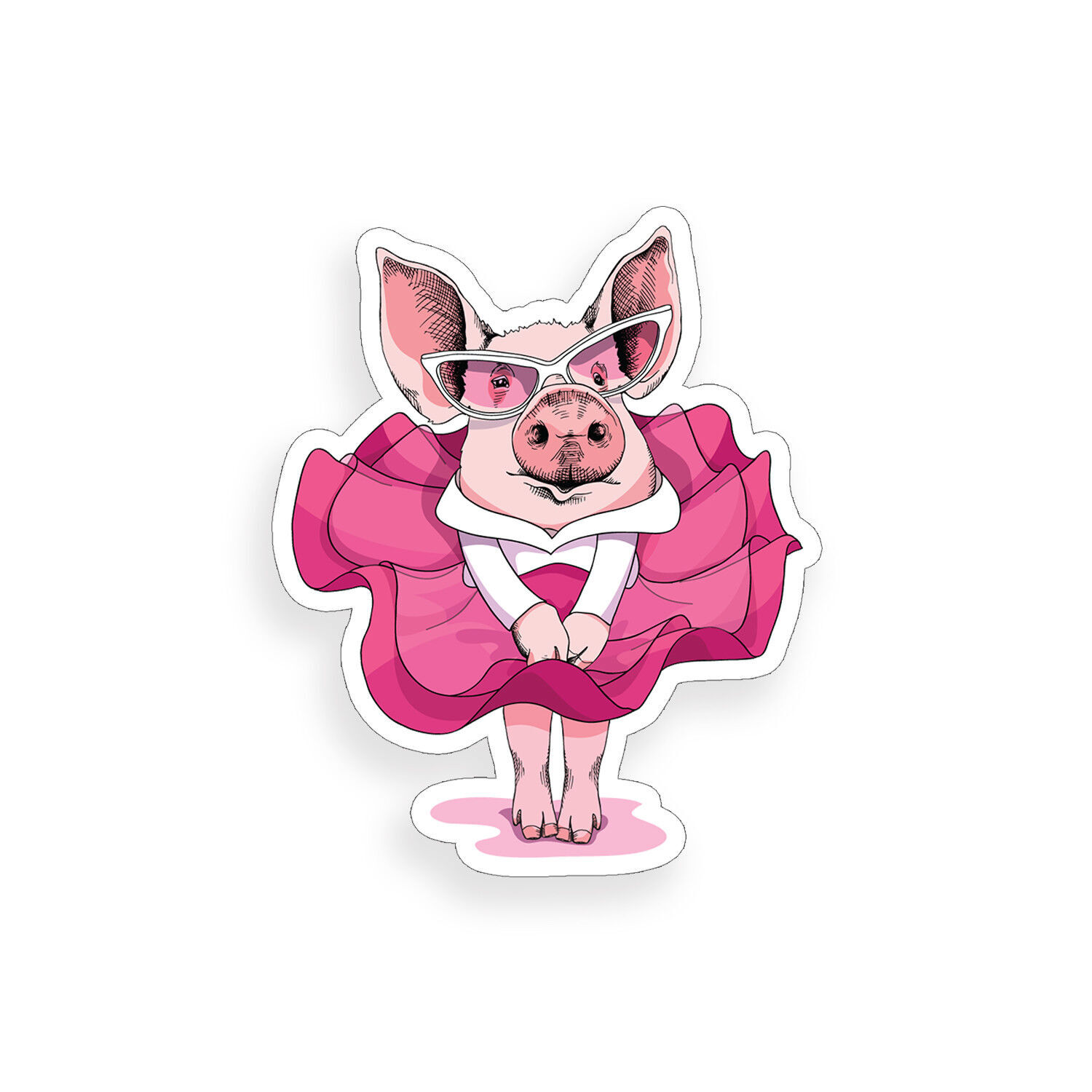 Pig Dress Sticker Decal