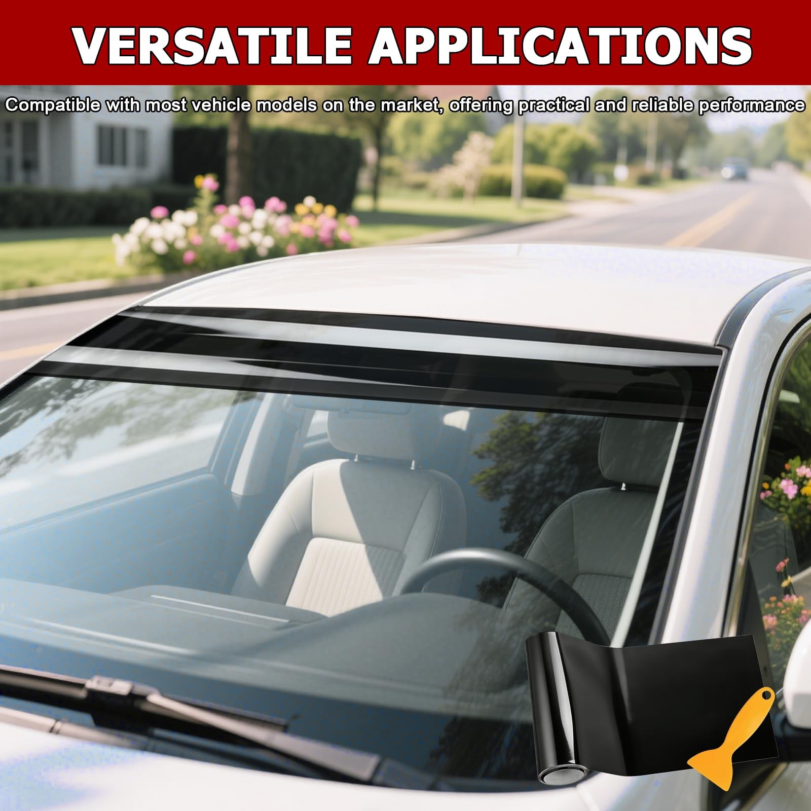 Car Windshield Banner Sticker Decal,Front Window Tint Strip,Sun Strip for Car…
