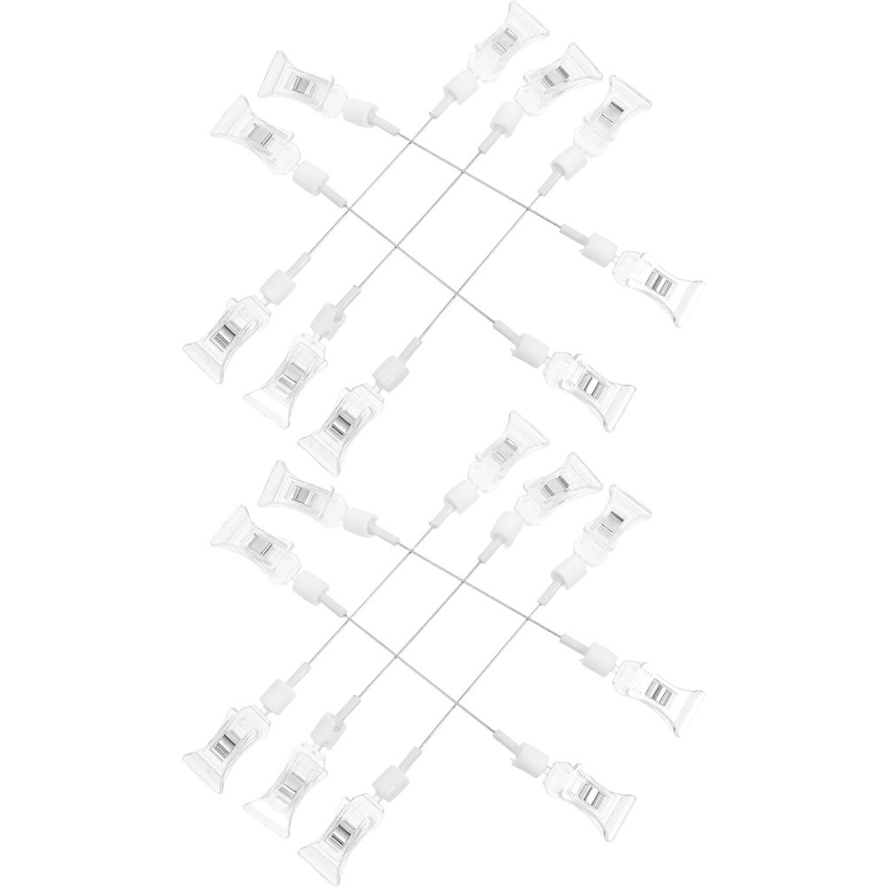 10 Pcs Sign Clips Retail Price Display Shelf Clear Plastic Label for Paper
