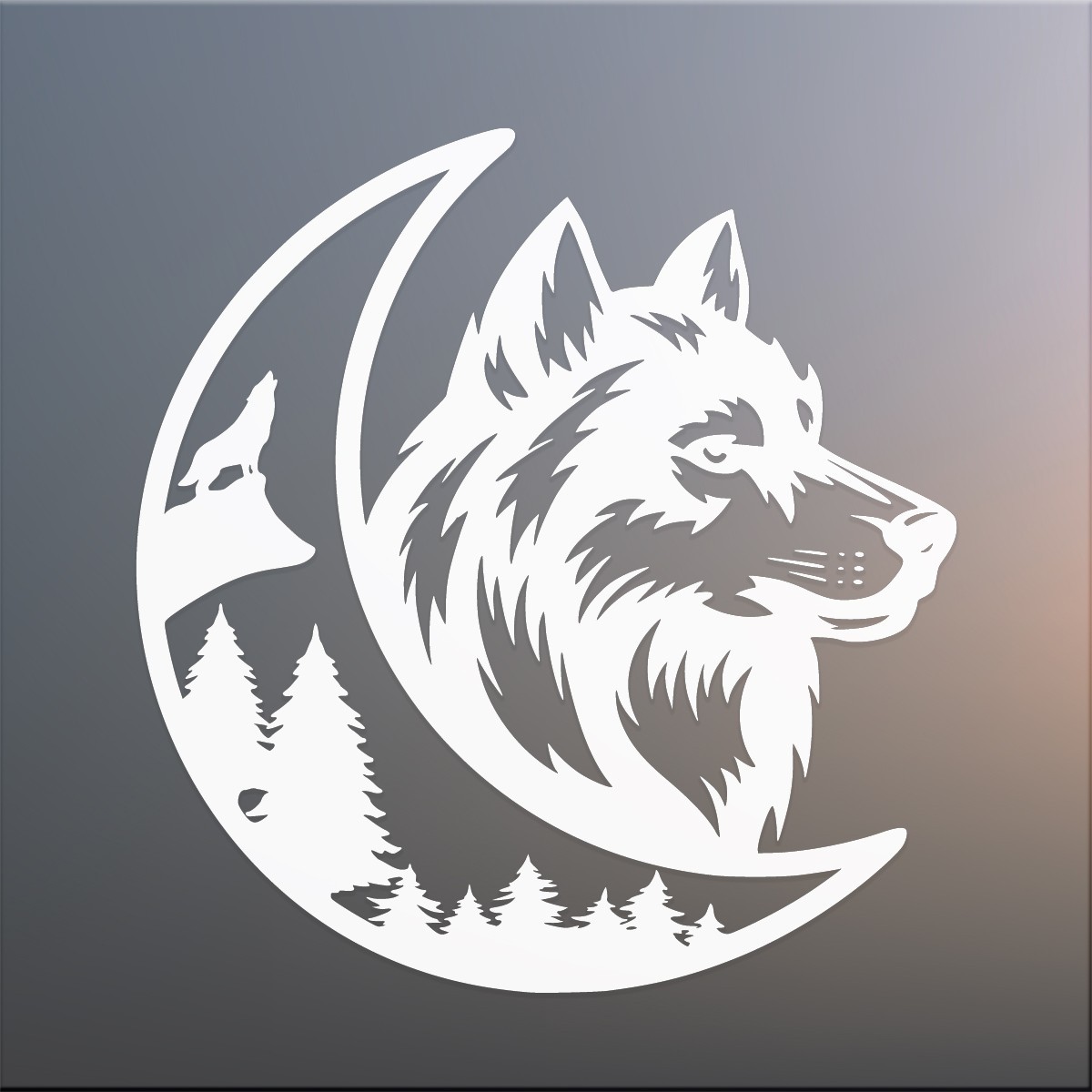Wolf Moon Mountain Vinyl Decal Sticker – Camper Van Wolves Graphic Adventure