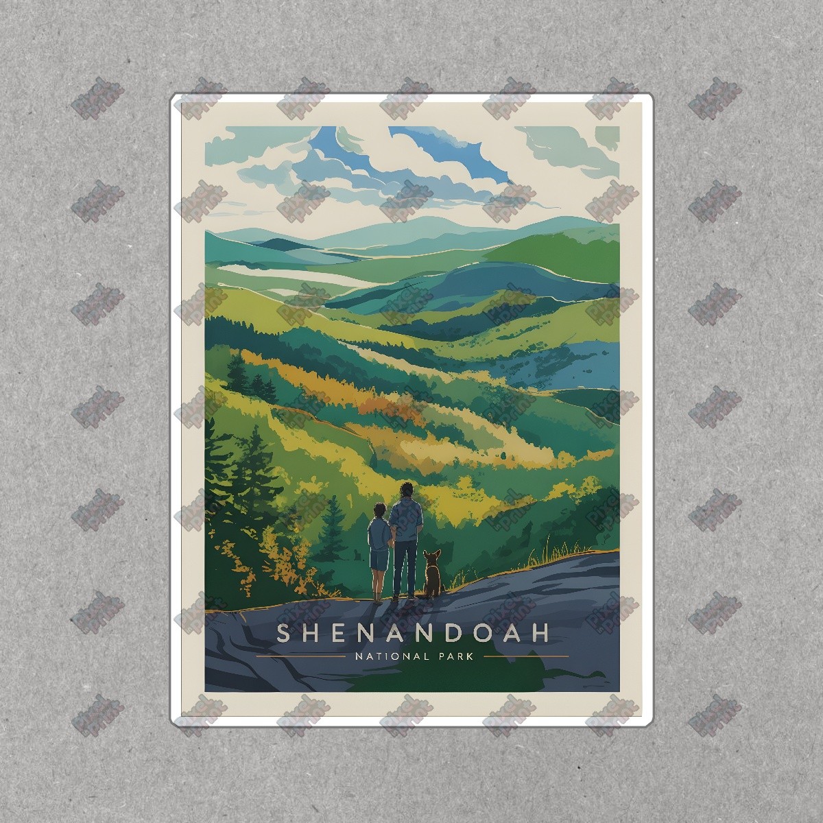 Vintage Shenandoah National Park Art Print Scenic Landscape Poster, #8429