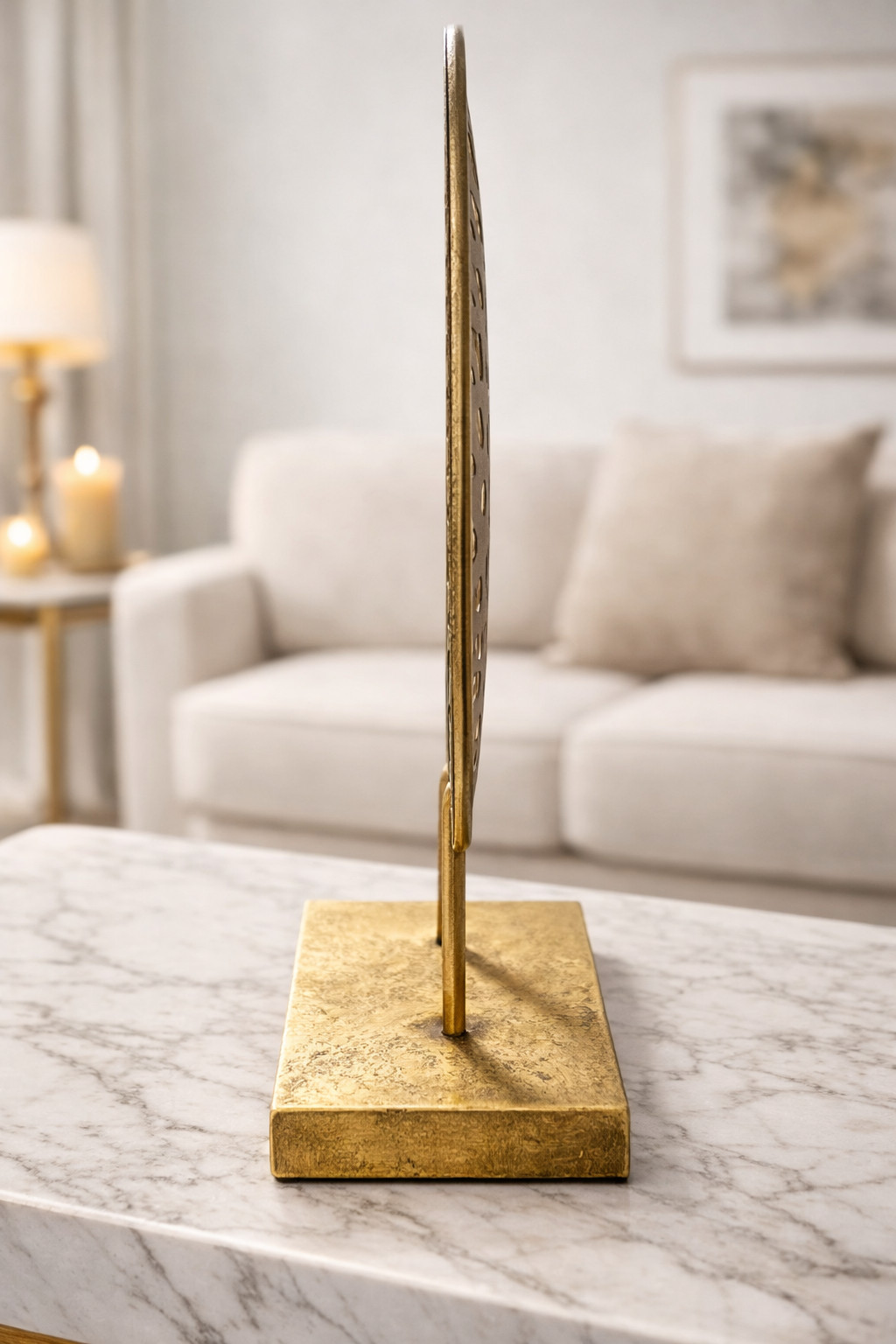 Luxury Metal Decorative Sculpture Tabletop Art Modern Mandala Accent Home Decor