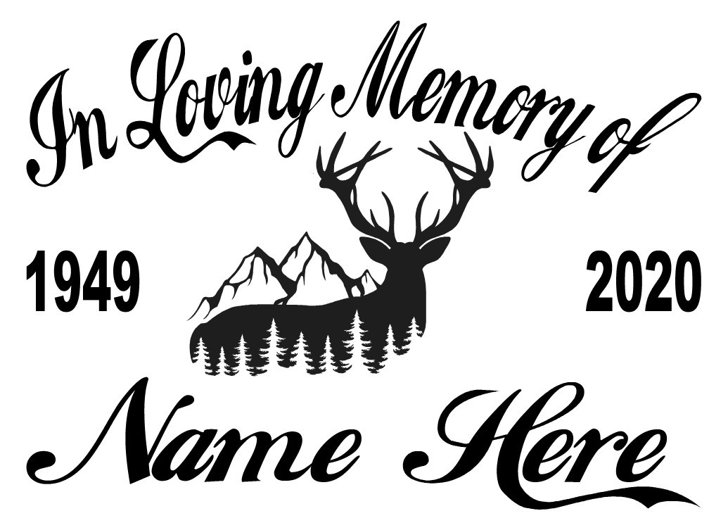 In Loving Memory of Decal – Deer Buck Camper Compass Outdoors Memorial Sticker