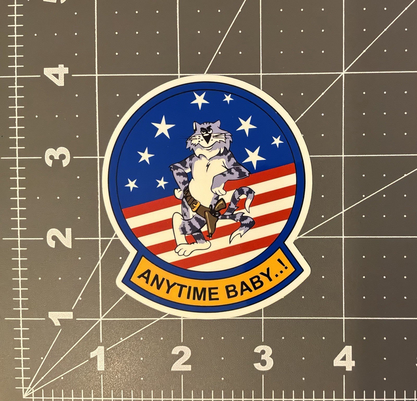 "Anytime Baby" F-14 Tomcat Sticker Sticker 3” Vinyl
