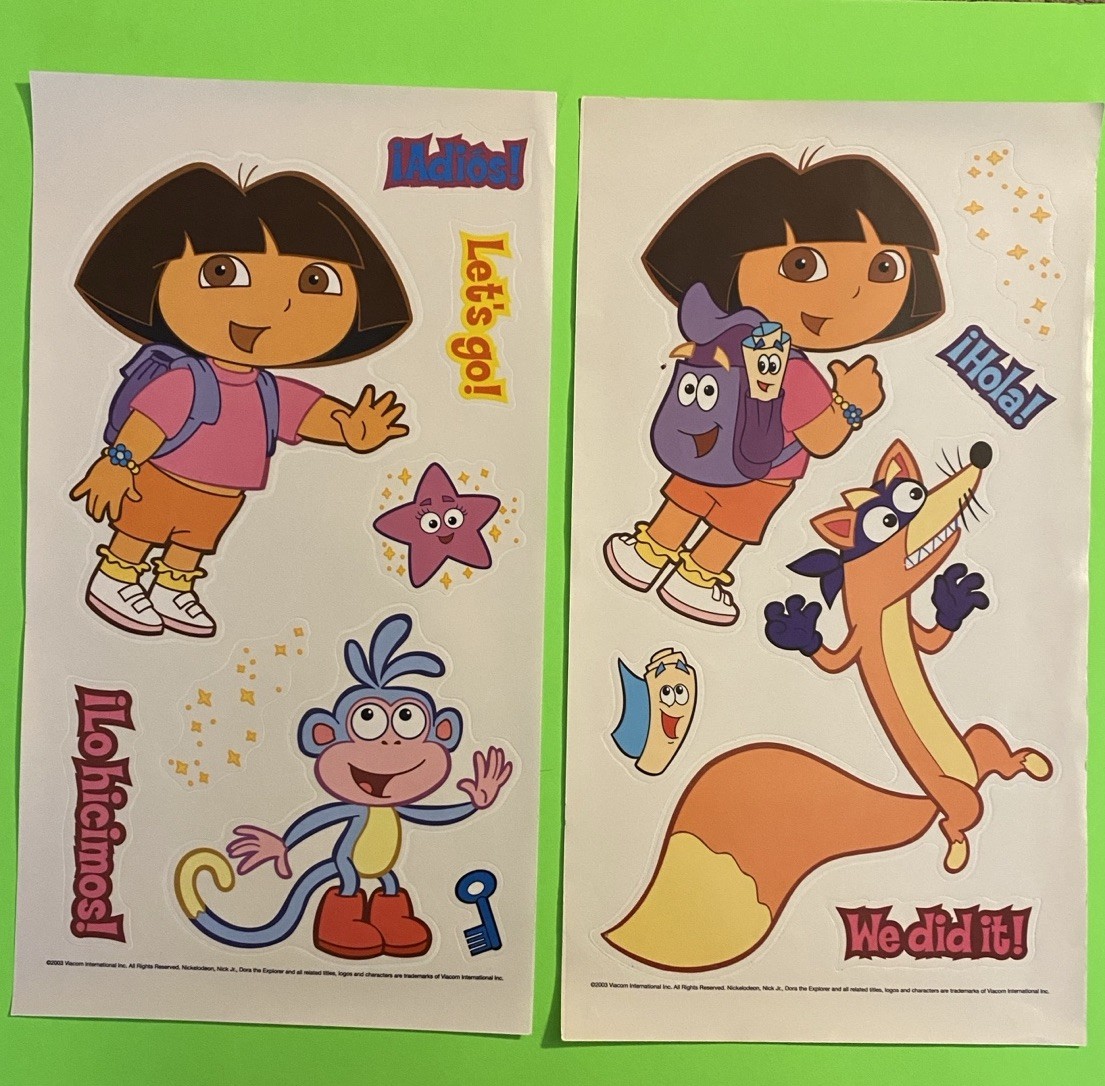 Dora The Explorer Wall Decal Decor Stickers Set Peel Stick Remove Made In USA