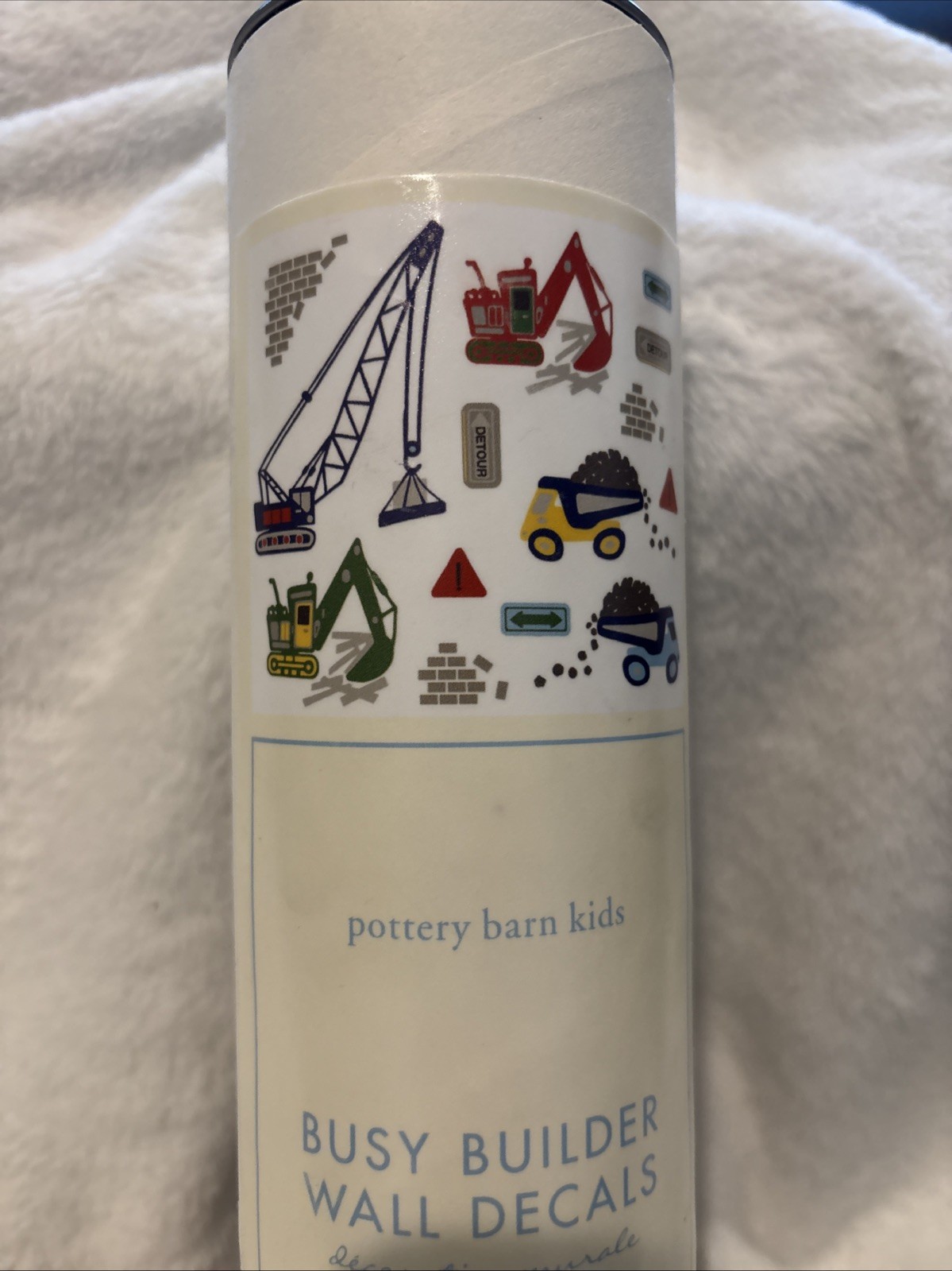 New Pottery Barn Kids Set of 14 Construction Trucks Wall Decals – New In Tube