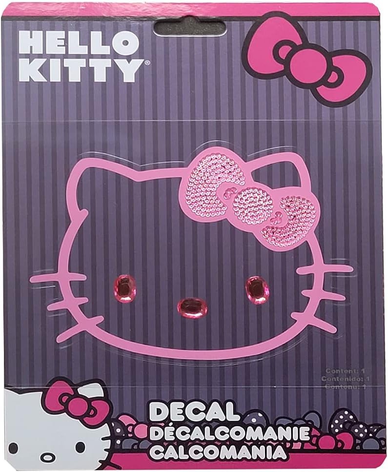Licensed Sanrio Hello Kitty Pink Bling Sticker Auto Home Office Luggage 2 pak