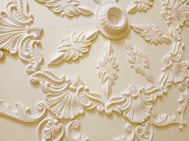 DGR1 Ceiling Mirror Rosette Alabaster Plaster Handmade – 120 X 120 Cm