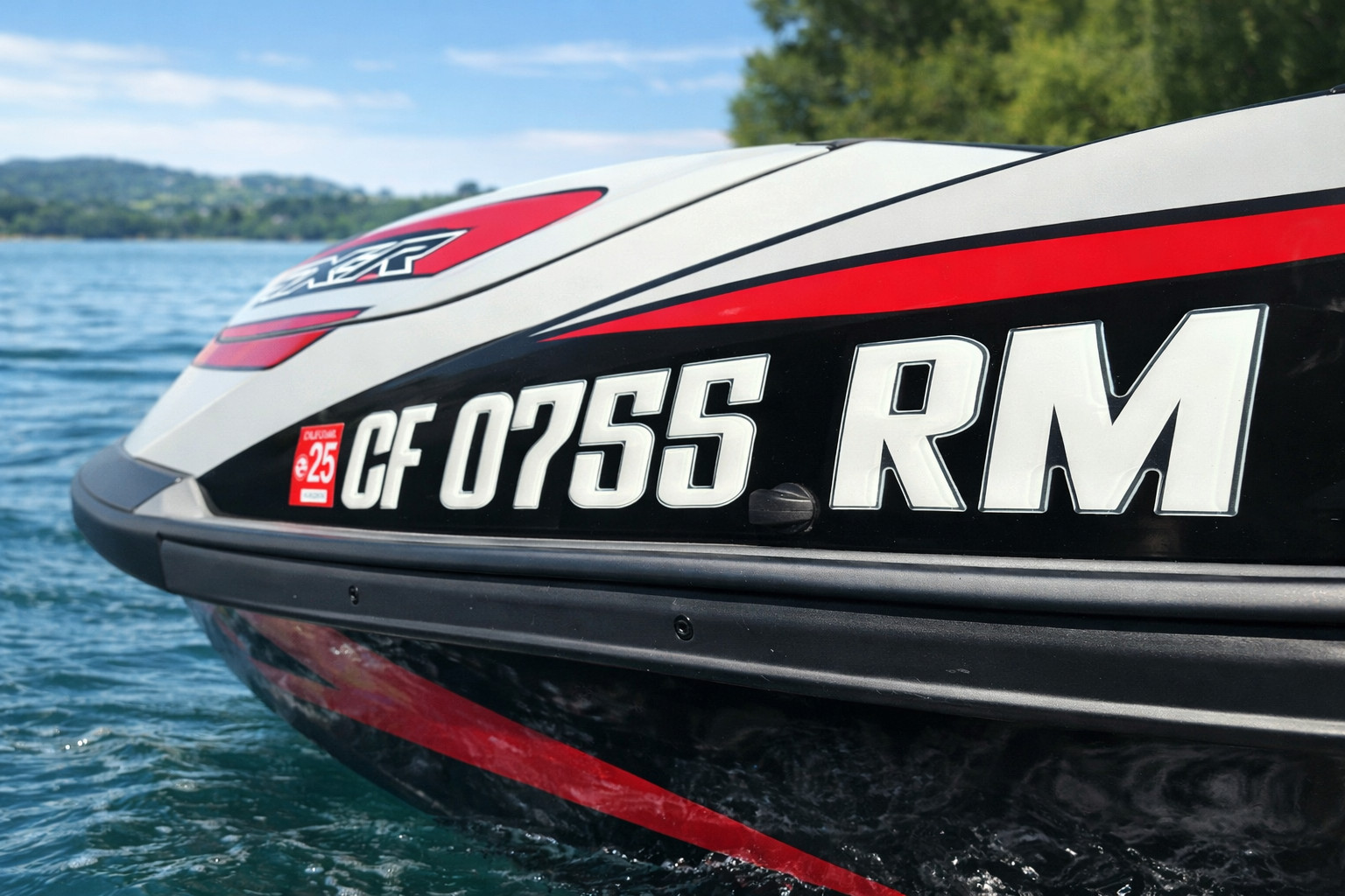 White Raised Domed Registration Numbers for Boat & Jet Ski