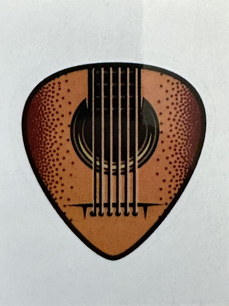 GUITAR PICK GUITAR ~ Small Vinyl Sticker (1.5in x 1.5in)