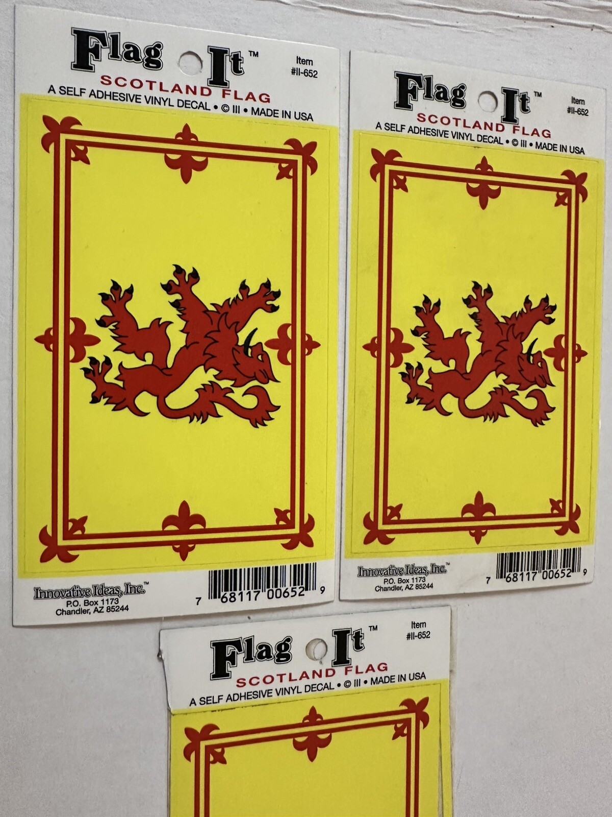 Scotland International Flag Sticker Decal Lot Of 3 – New Old Stock, See Photos!