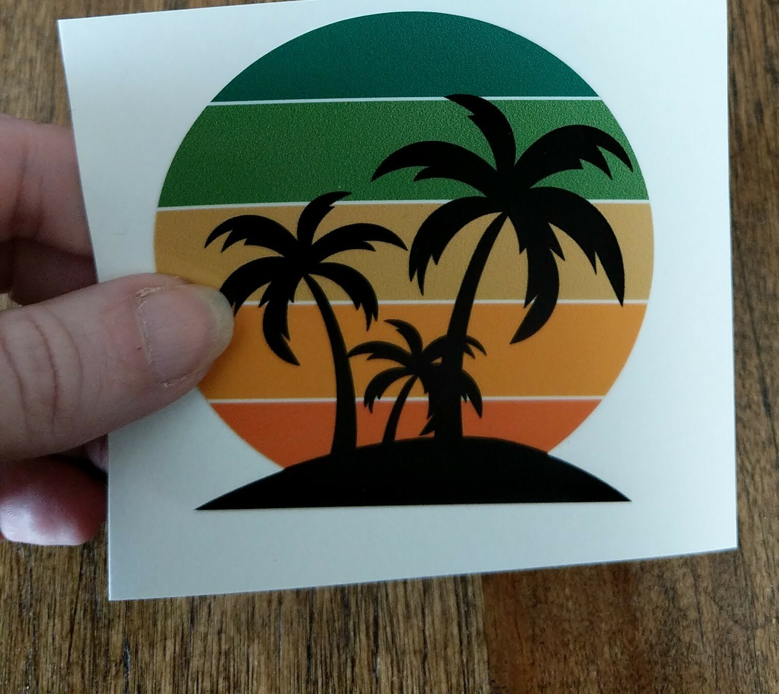 3" Palm Tree Retro Decal Vinyl Sticker Beach Tropical Summer Life Sunset Ocean