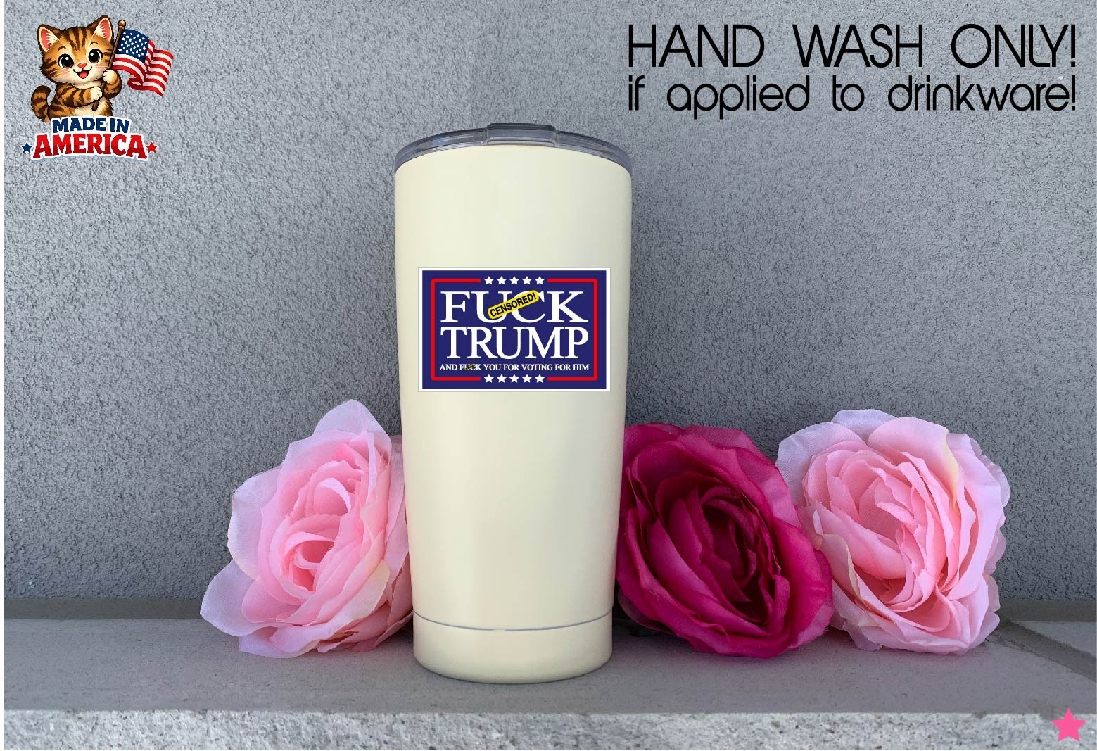 F Trump And You For Voting Decal Sticker Anti MAGA Political Democrat Protest US