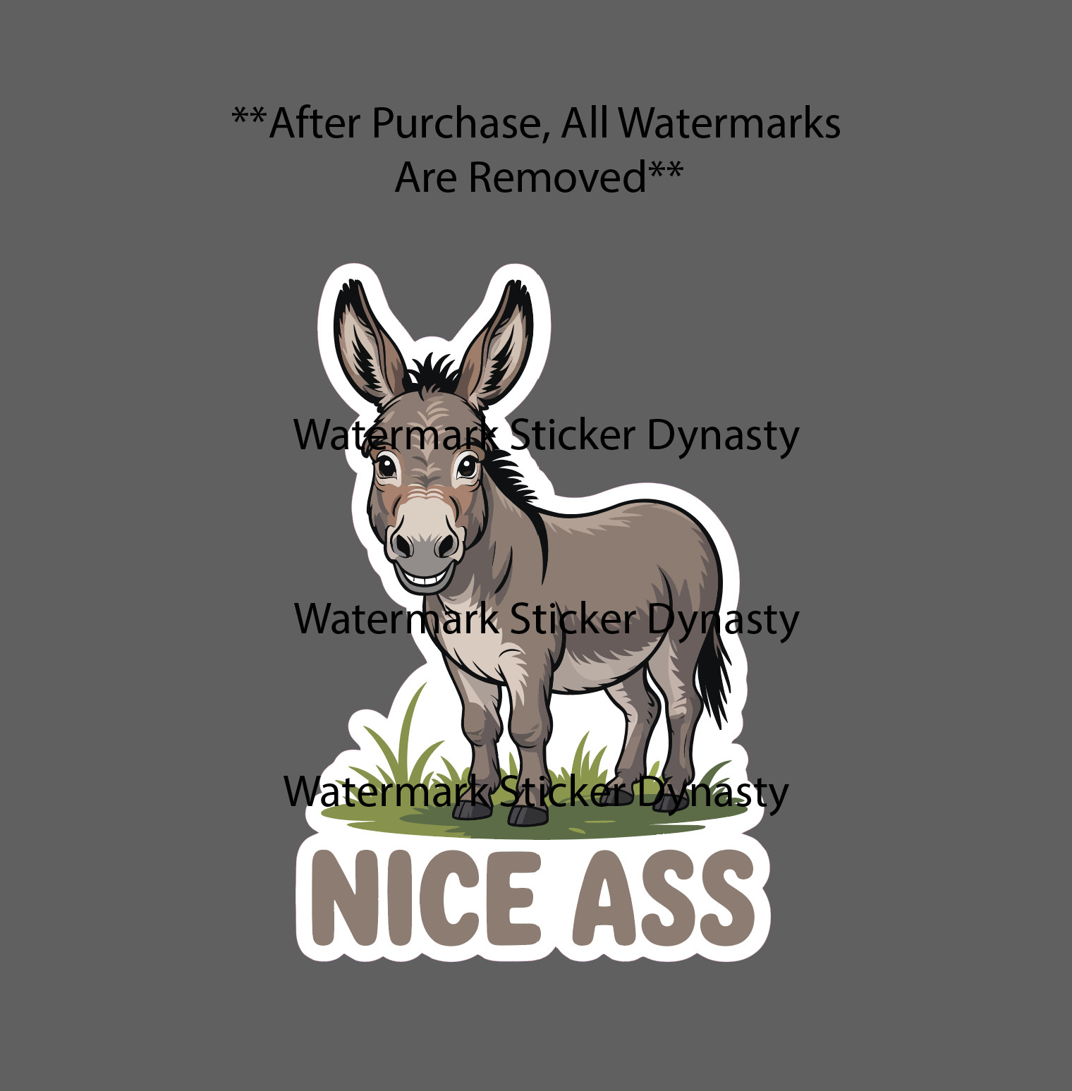 Donkey Nice As* Sticker Waterproof Decal Farm Animal Quote Funny Humor Gift NEW
