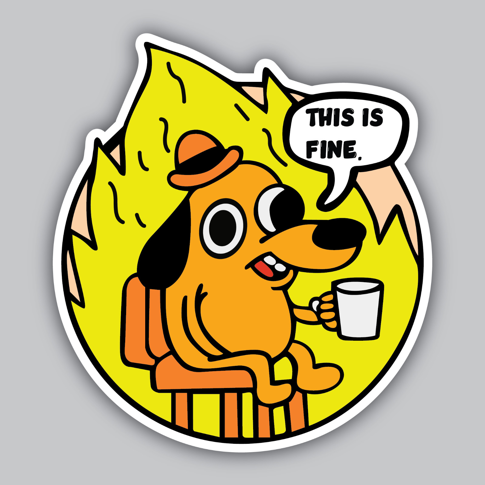 This is Fine Meme Dog Vinyl Sticker/Decal – Funny – Satire – Comic – Cartoon