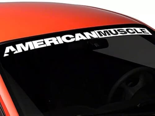 Muscle USA Car Sticker Decal, Truck, Windshield Banner Sticker, 45 x 5 American
