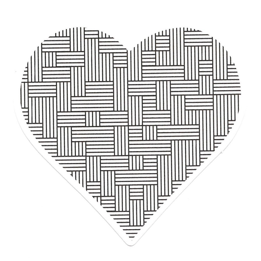 Geometric Weave Heart Vinyl Sticker Black and White Minimalist Line Art Decal