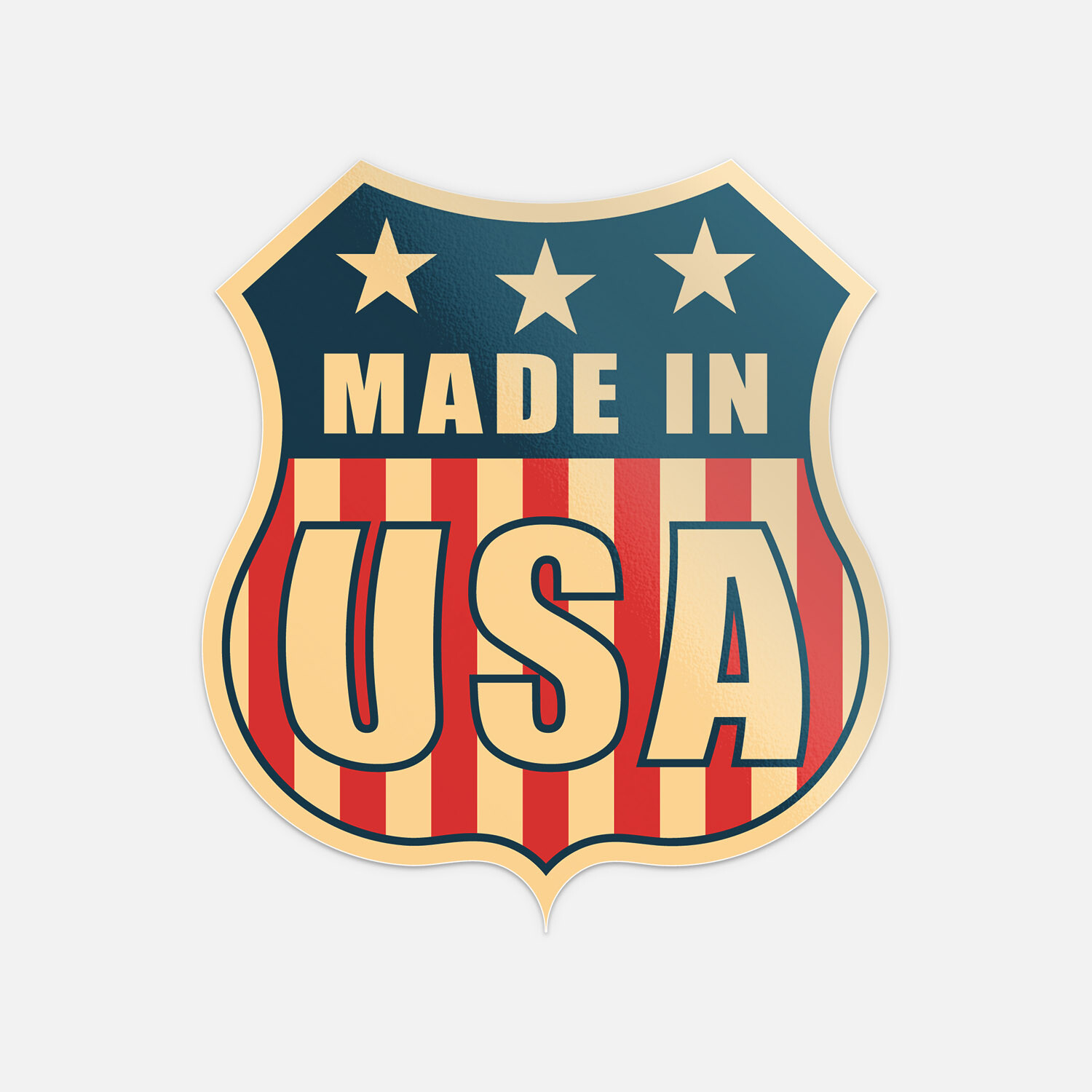 Made In USA Flag Police Emblem Badge Vinyl Sticker Decal