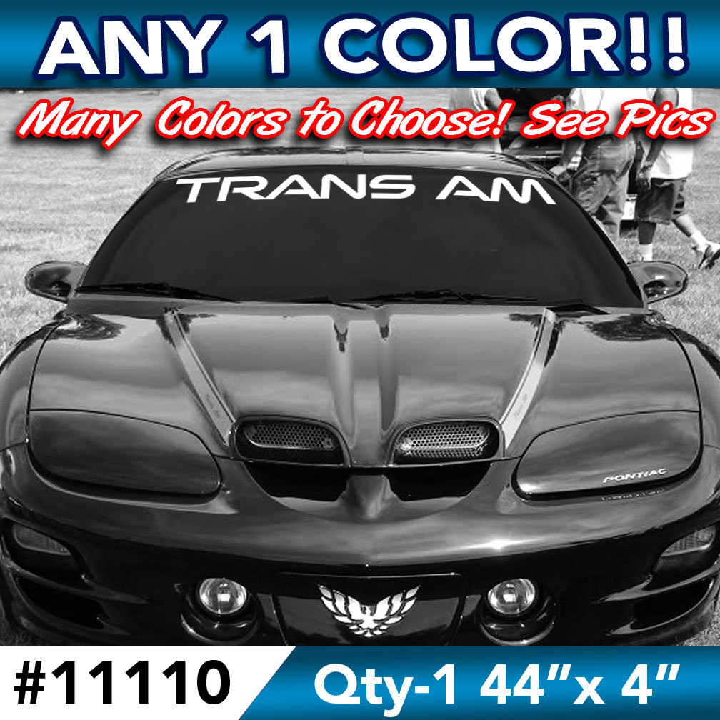 PONTIAC TRANS AM WORD WINDSHIELD DECAL STICKER 44"w x4"h in ANY COLOR