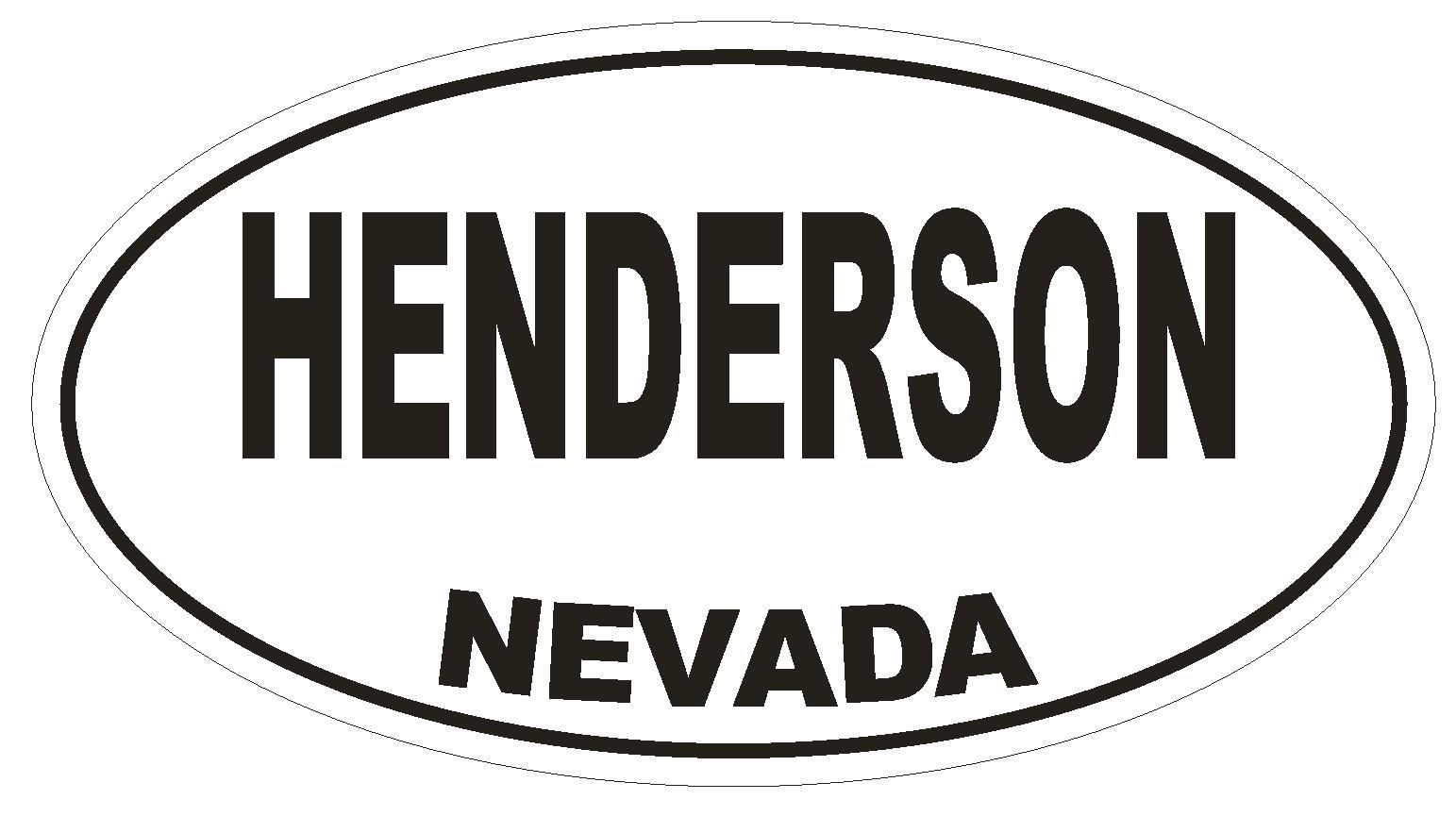 Henderson Nevada Oval Bumper Sticker or Helmet Sticker D2895 Euro Oval