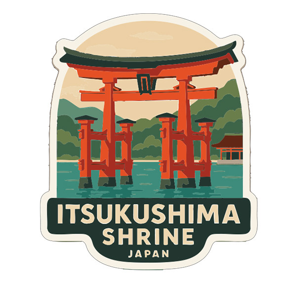 Itsukushima Shrine Japan Sticker Decal Vinyl Die-Cut Symbolic Landmark Design