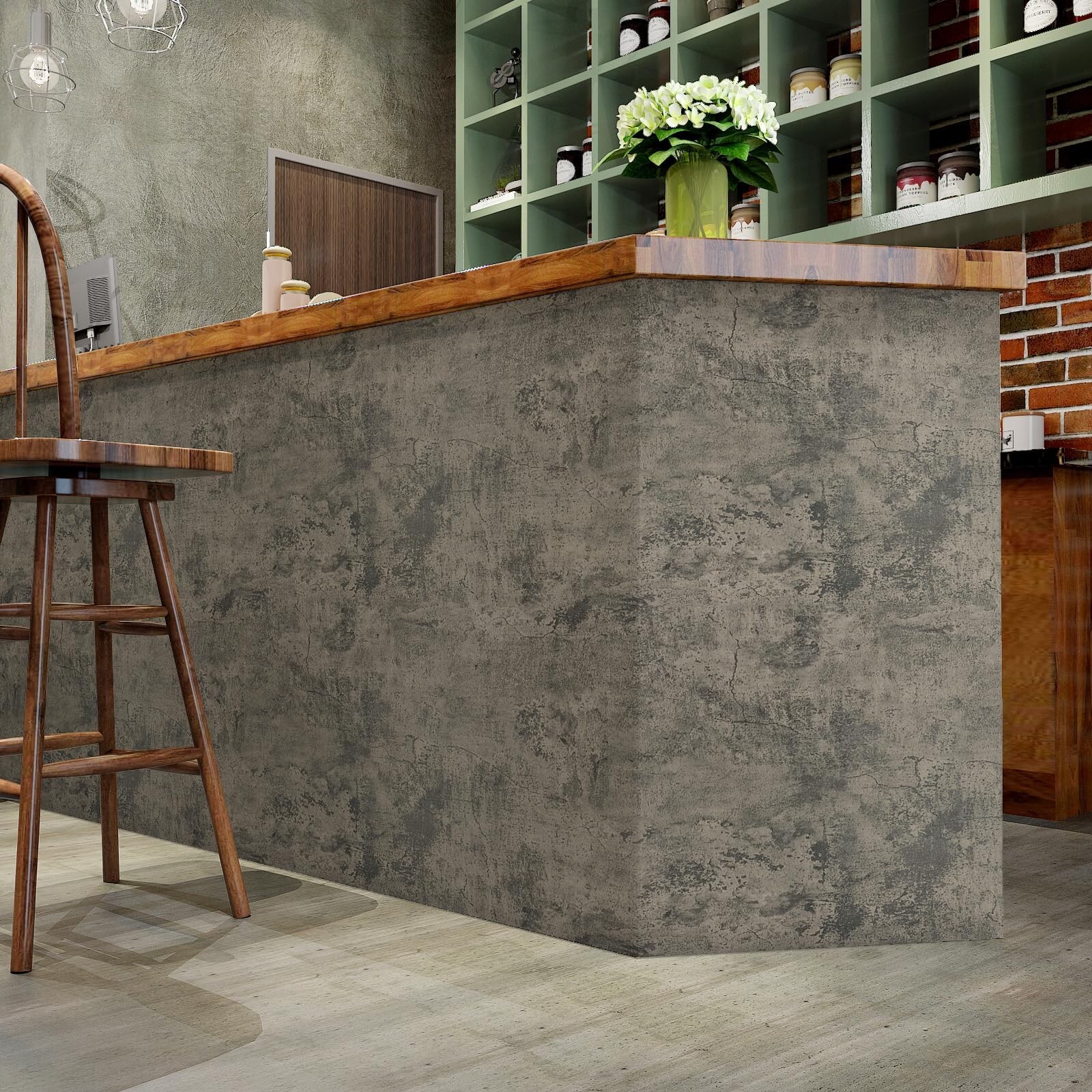 VaryPaper Cracked Concrete Wallpaper 15.7"x315" Textured Concrete Peel and …