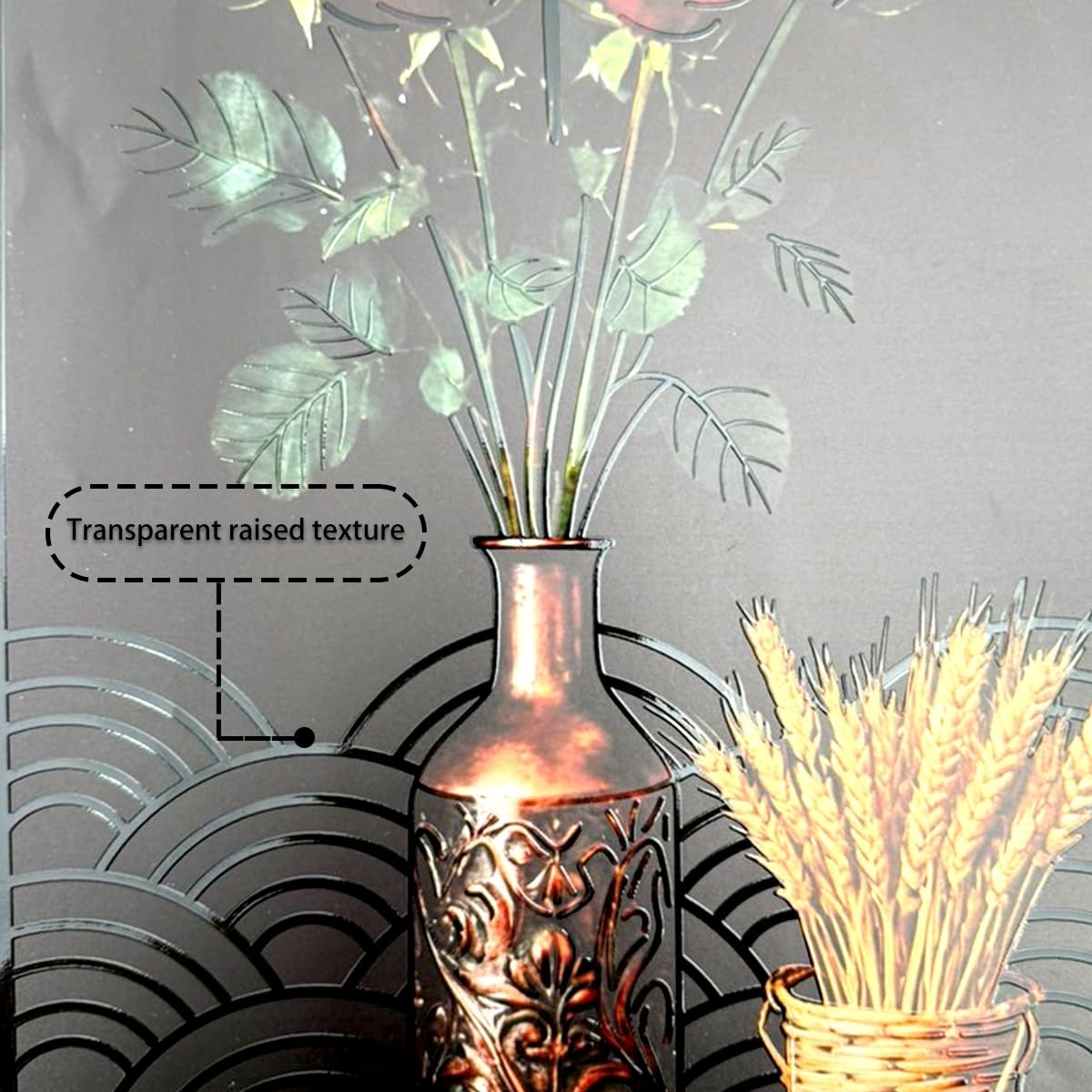 Dark Botanical Style Triptych Wall Stickers, 3 Sheets Floral Wall Decals with…