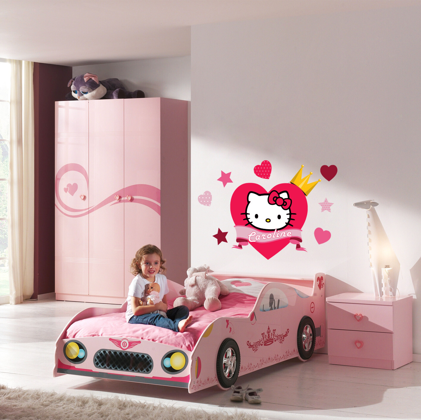Hello Kitty PERSONALIZED NAME Decal WALL STICKER Decor Art Mural Girls FS