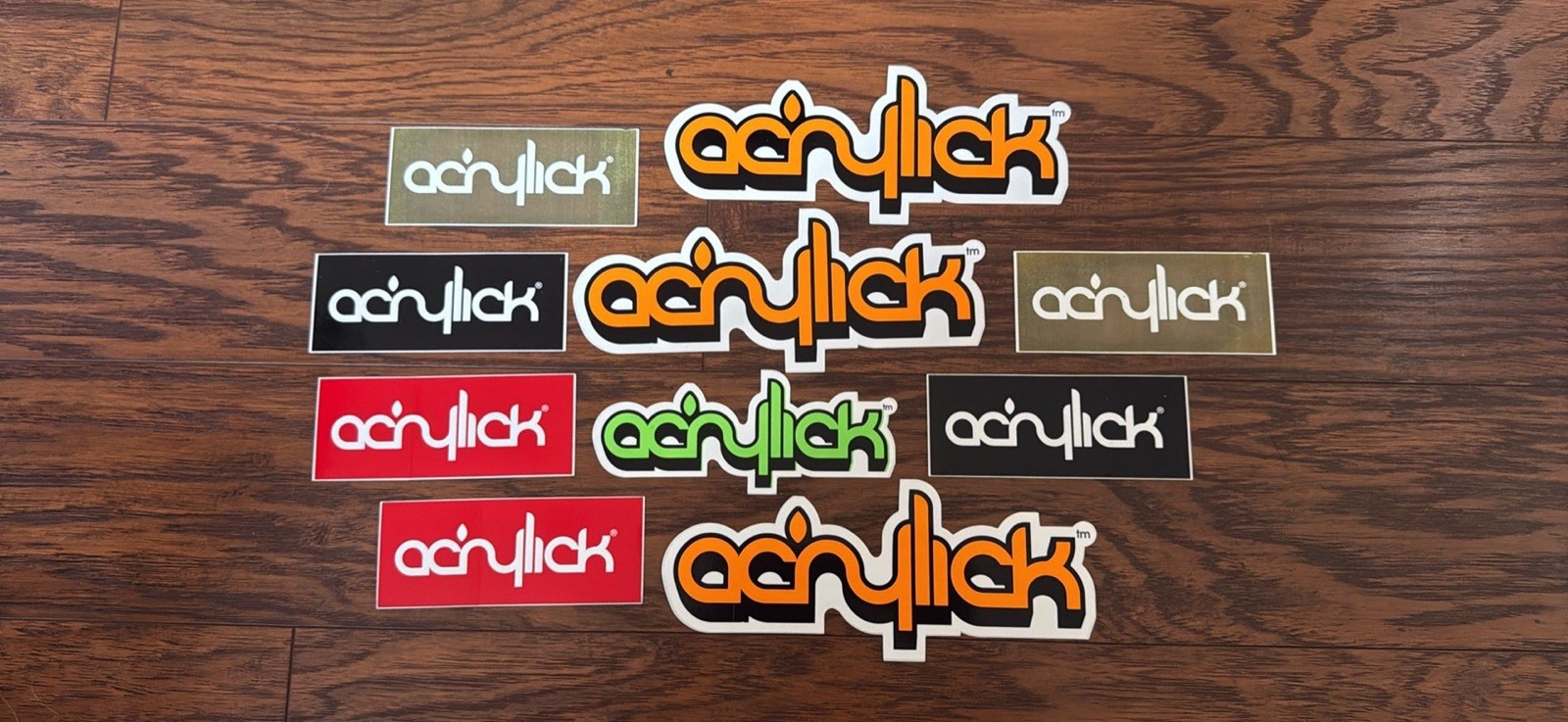 Y2K Acrylick Sticker Lot Of 10 Street Wear Art Music Decal Brand New Logo Decals