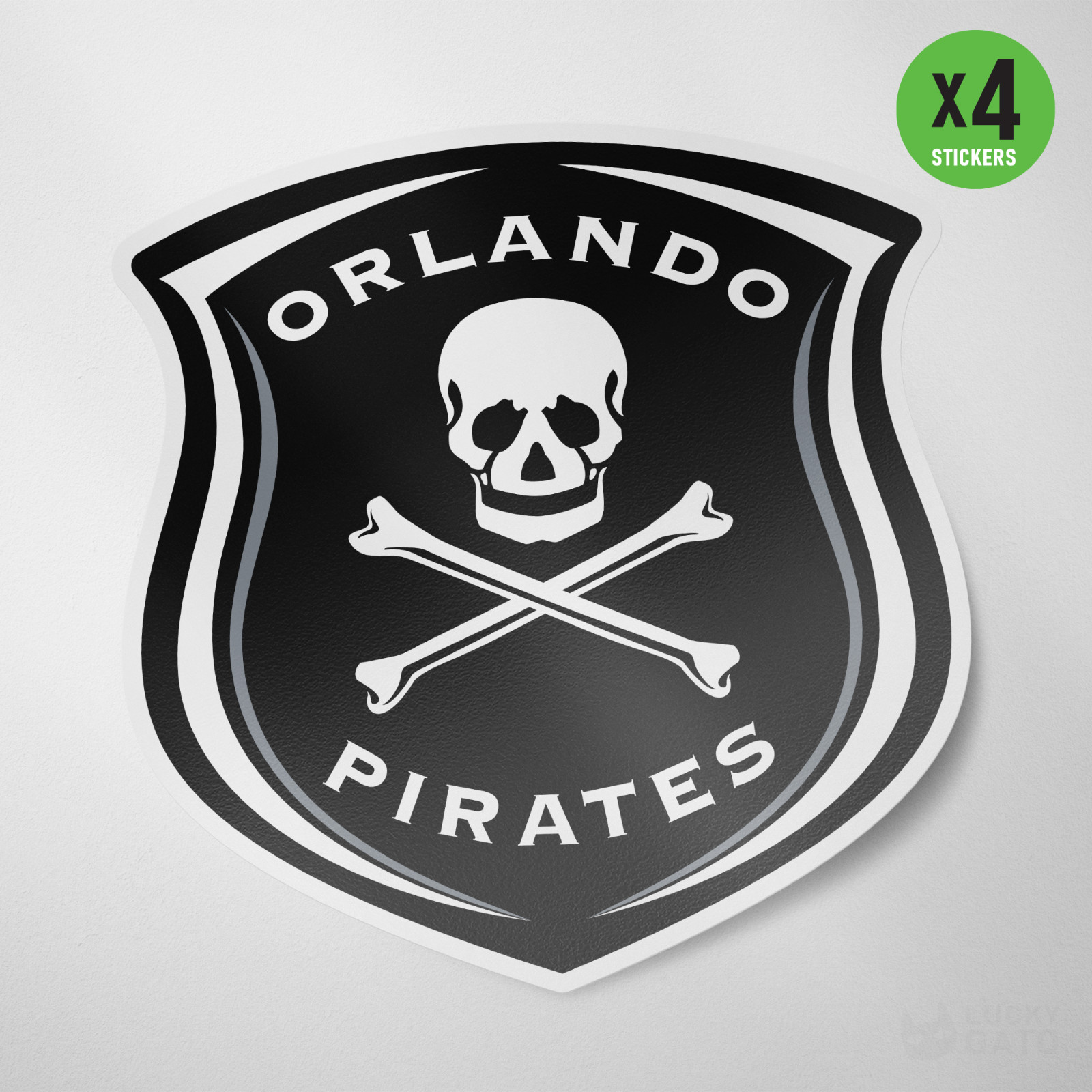 (4 Pack) Orlando Pirates South Africa Vinyl Sticker Decal Soccer Johannesburg