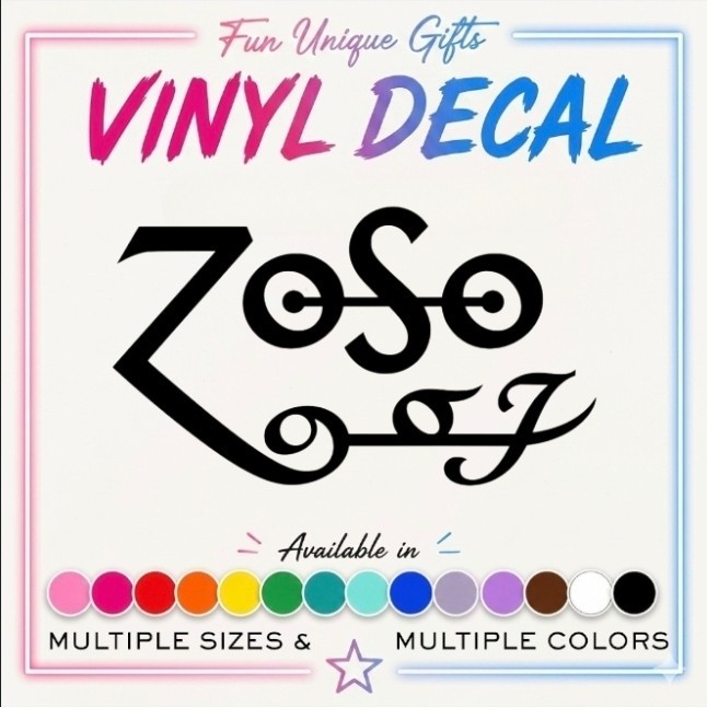 Led-Zeppelin Zoso Vinyl Decal Sticker -Multiple Colors & Sizes- FREE SHIPPING.