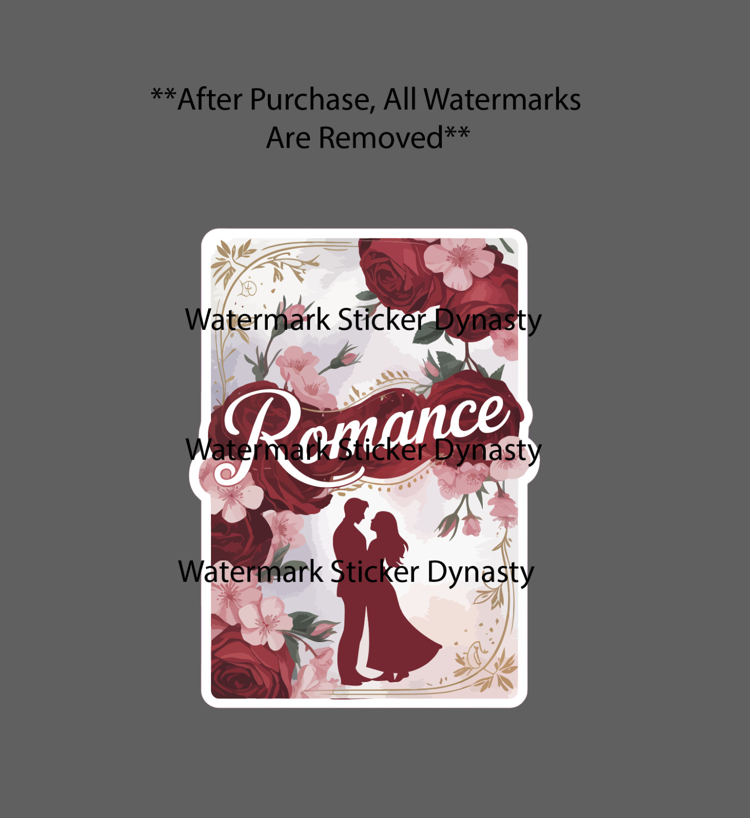 Romance Book Sticker Waterproof Decal Flower Floral Rose Love Reader Gift NEW